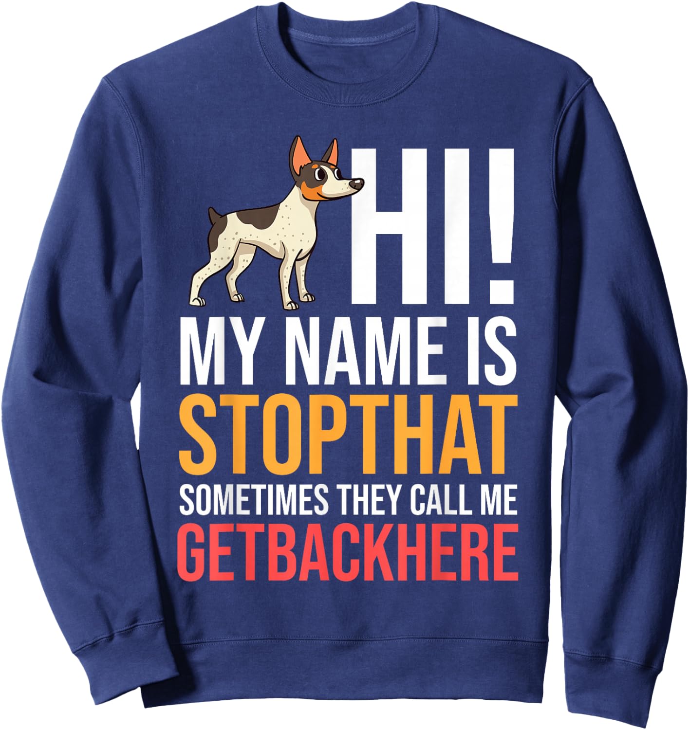 Rat Terrier Dog Puppies Owner Lover Sweatshirt - Sweatshirt | Navy