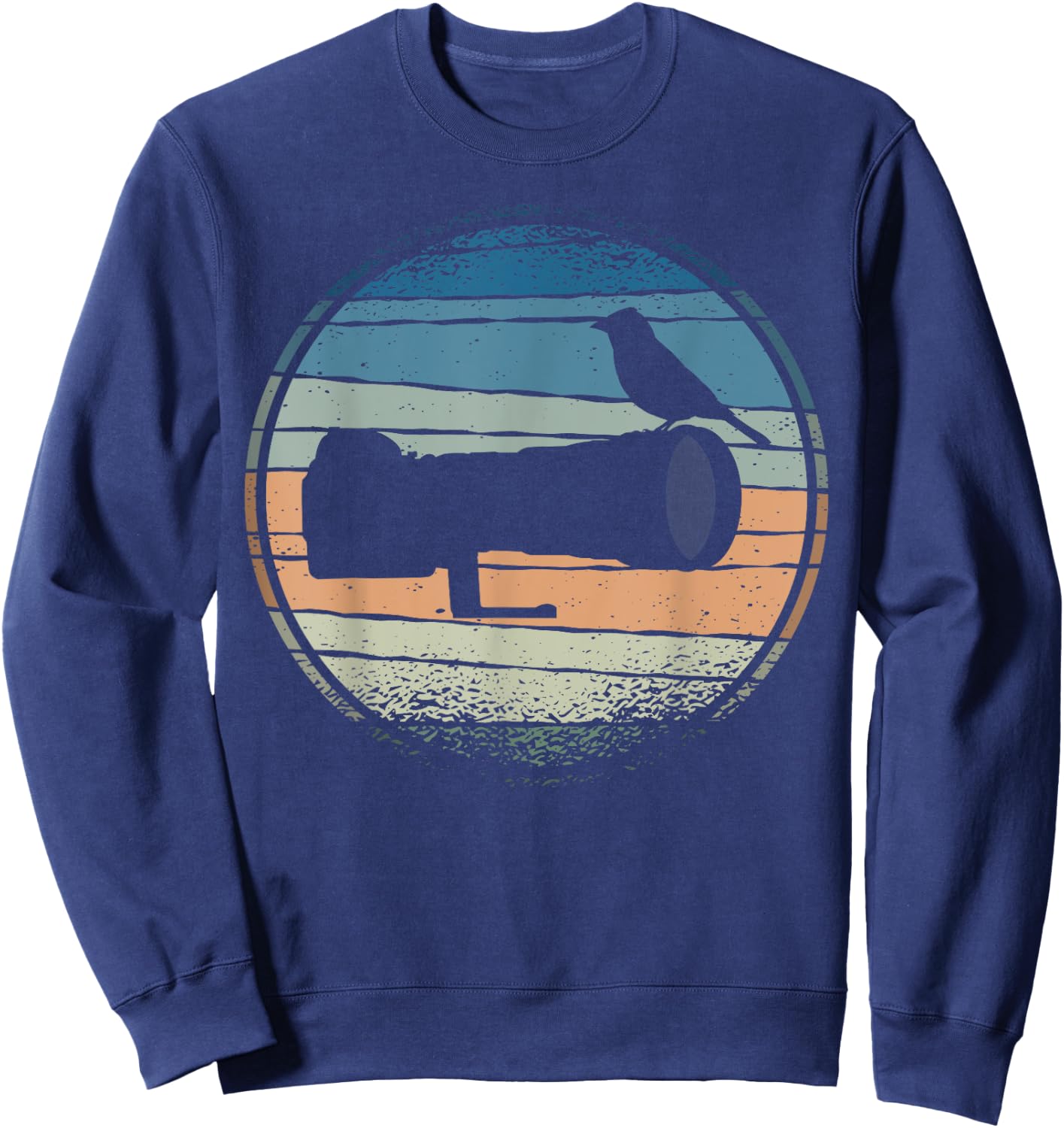 Nature Photography | Long Lens | Bird on Camera Vintage Sweatshirt - Sweatshirt | Navy