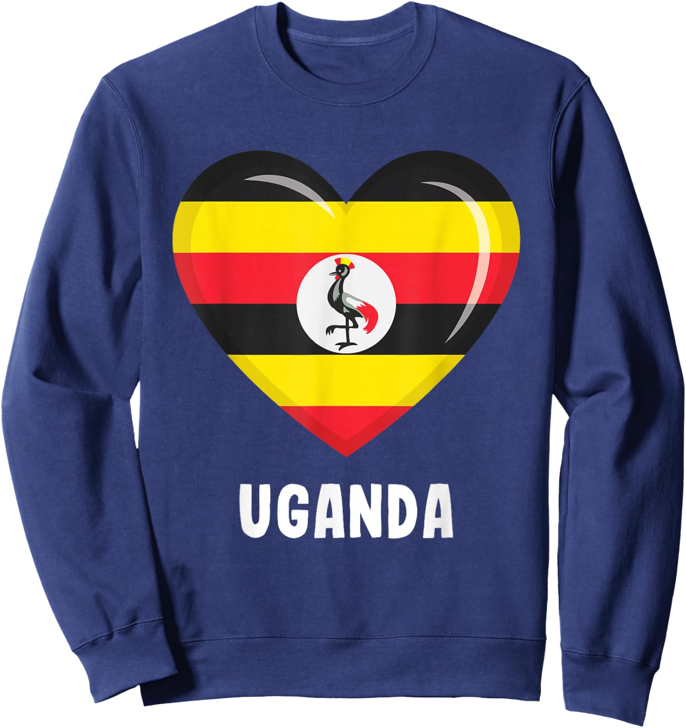 Uganda Flag Jersey Sweatshirt - Sweatshirt | Navy