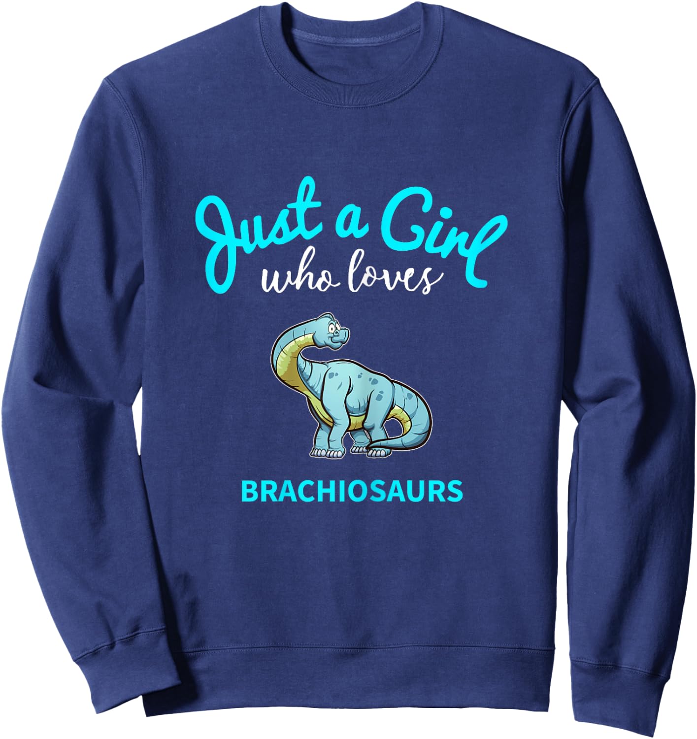 Brachiosaurus Shirt for Girls | Kids Brachiosaurus Sweatshirt - Sweatshirt | Navy