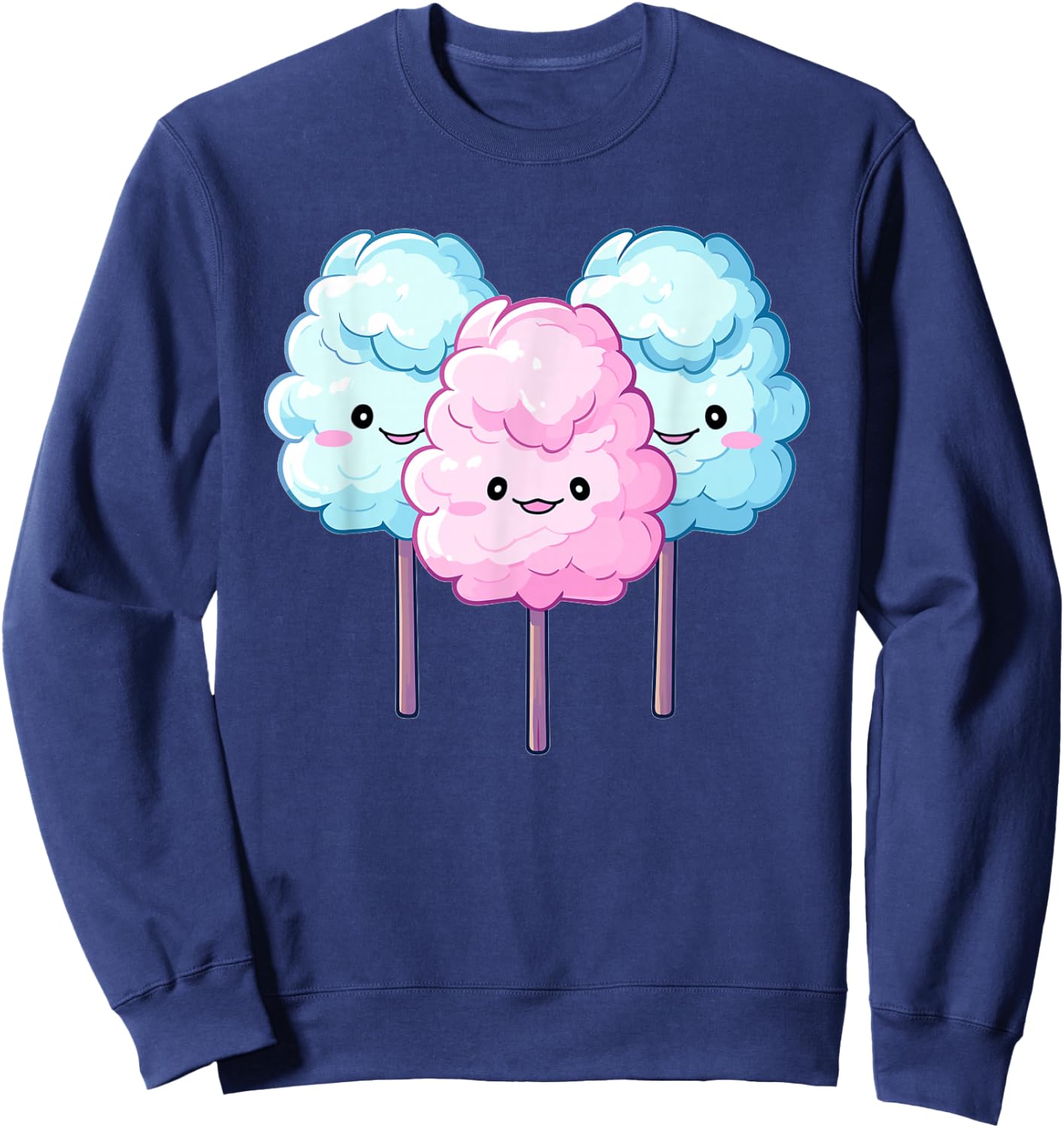 Cotton Candy Sticks Apparel Sweets Girls Sweatshirt - Sweatshirt | Navy