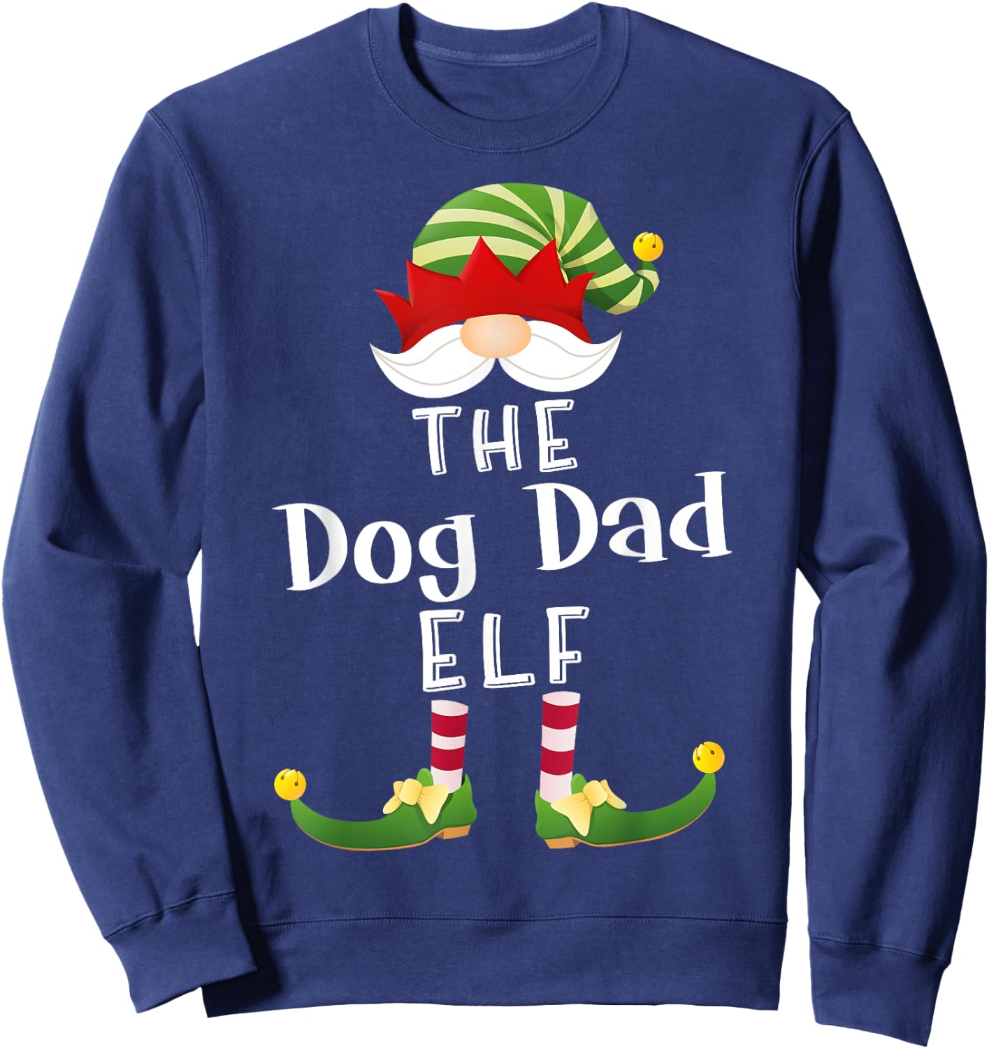 Dog Dad Elf Group Christmas Funny Pajama Party Women Sweatshirt - Sweatshirt | Navy