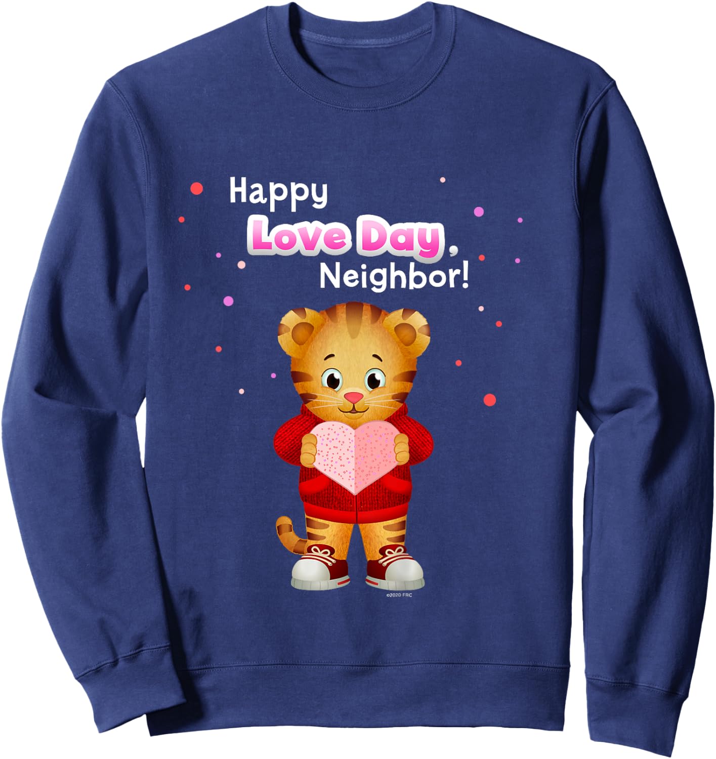 Happy Love Day, Daniel Tiger! (White/Pink) Sweatshirt - Sweatshirt | Navy