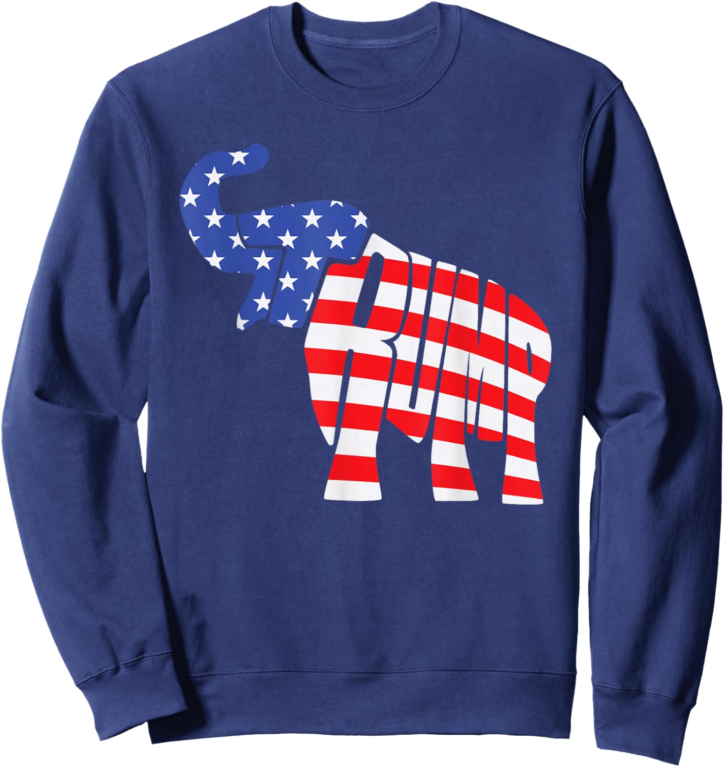 Cute Trump Gift | Proud American Flag Elephant Women Sweatshirt - Sweatshirt | Navy