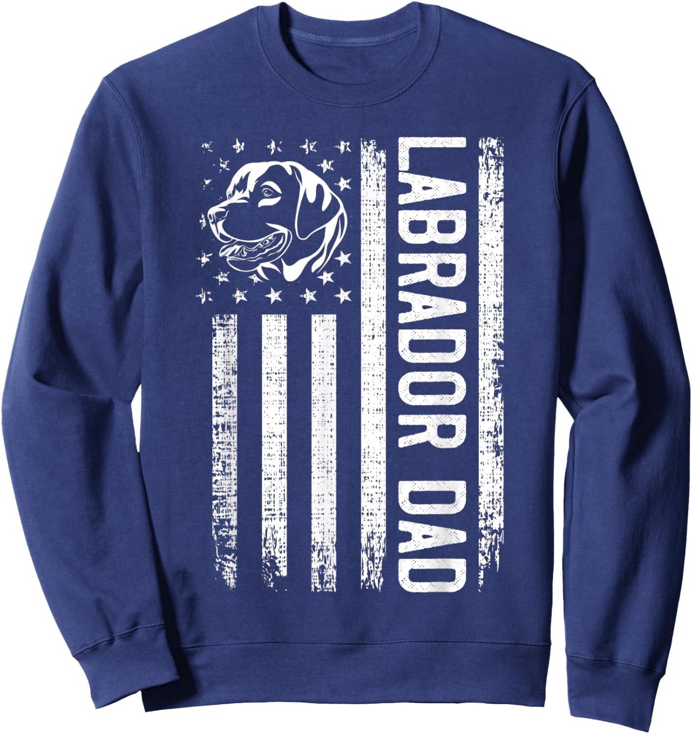 Labrador Retriever Dad Shirt American Flag Lab Dog Dad Men Sweatshirt - Sweatshirt | Navy