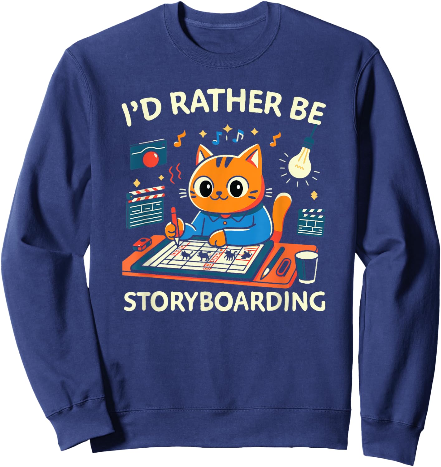 Storyboarding Animator Funny Cartoon Drawing Animation Sweatshirt - Sweatshirt | Navy
