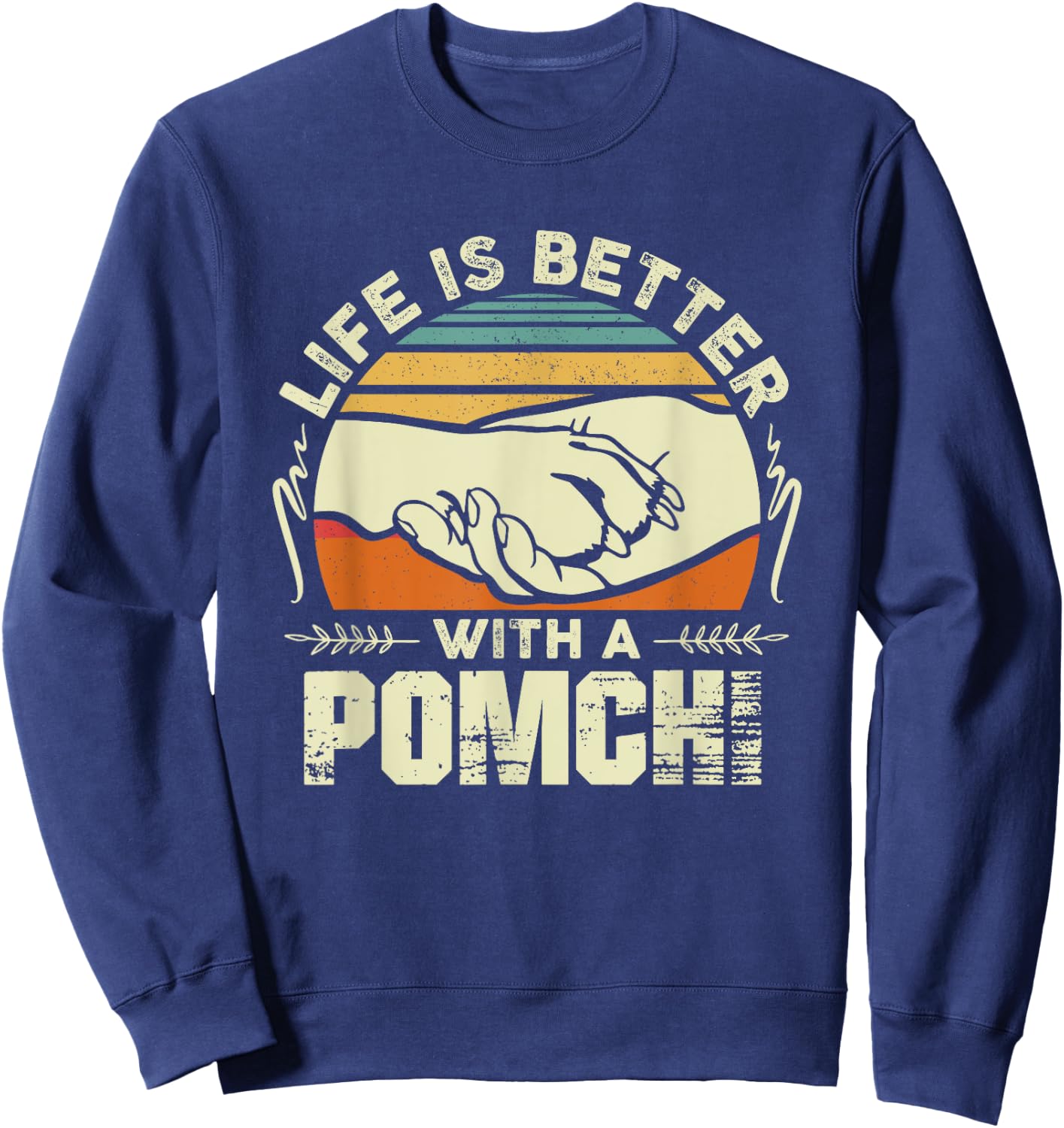 Pomchi Shirt Men Women Dog Mom Dog Lover Sweatshirt - Sweatshirt | Navy