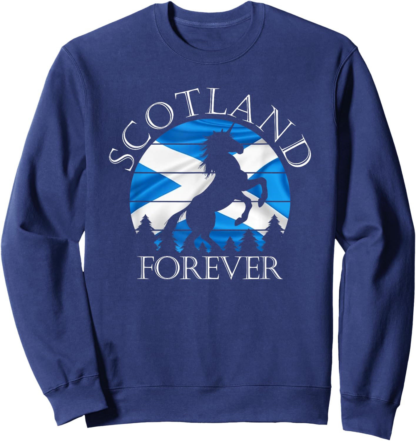 Scottish Pride Scotland Unicorn Scotland Flag Saltire Sweatshirt - Sweatshirt | Navy