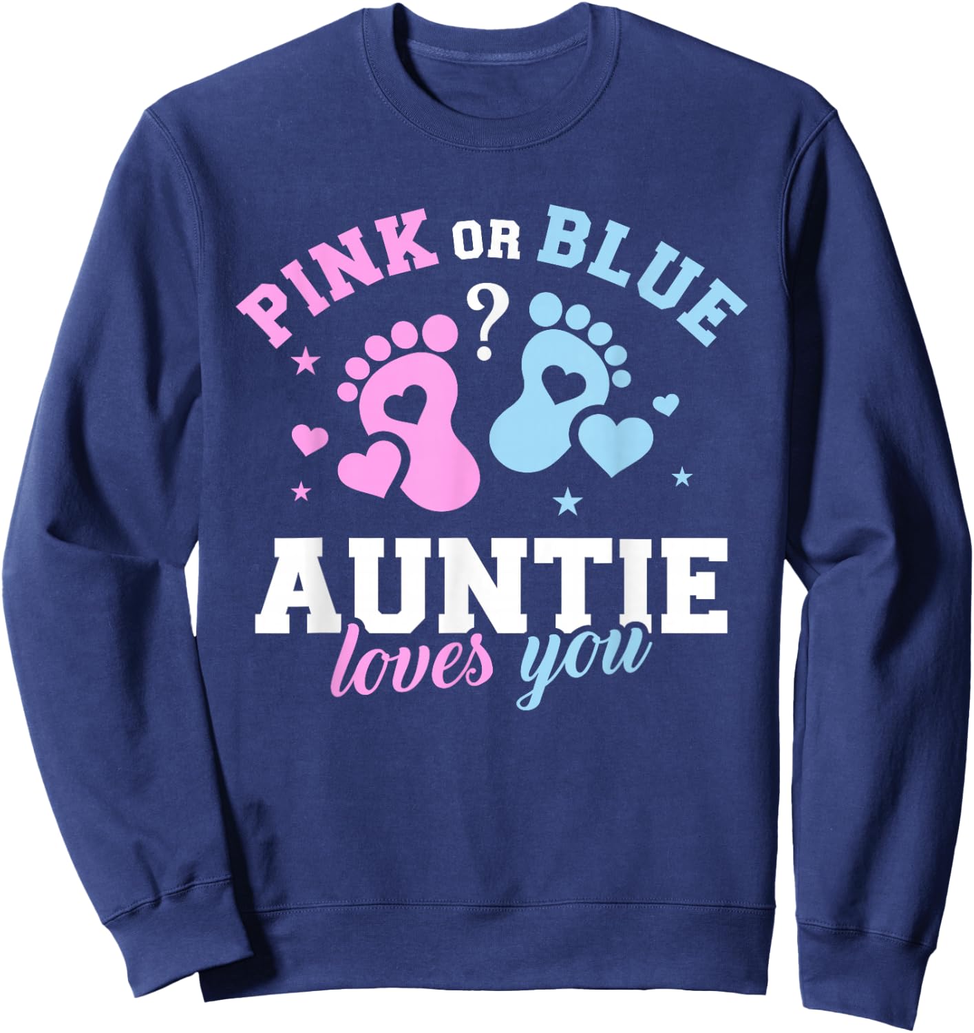 Gender reveal auntie aunt Sweatshirt - Sweatshirt | Navy