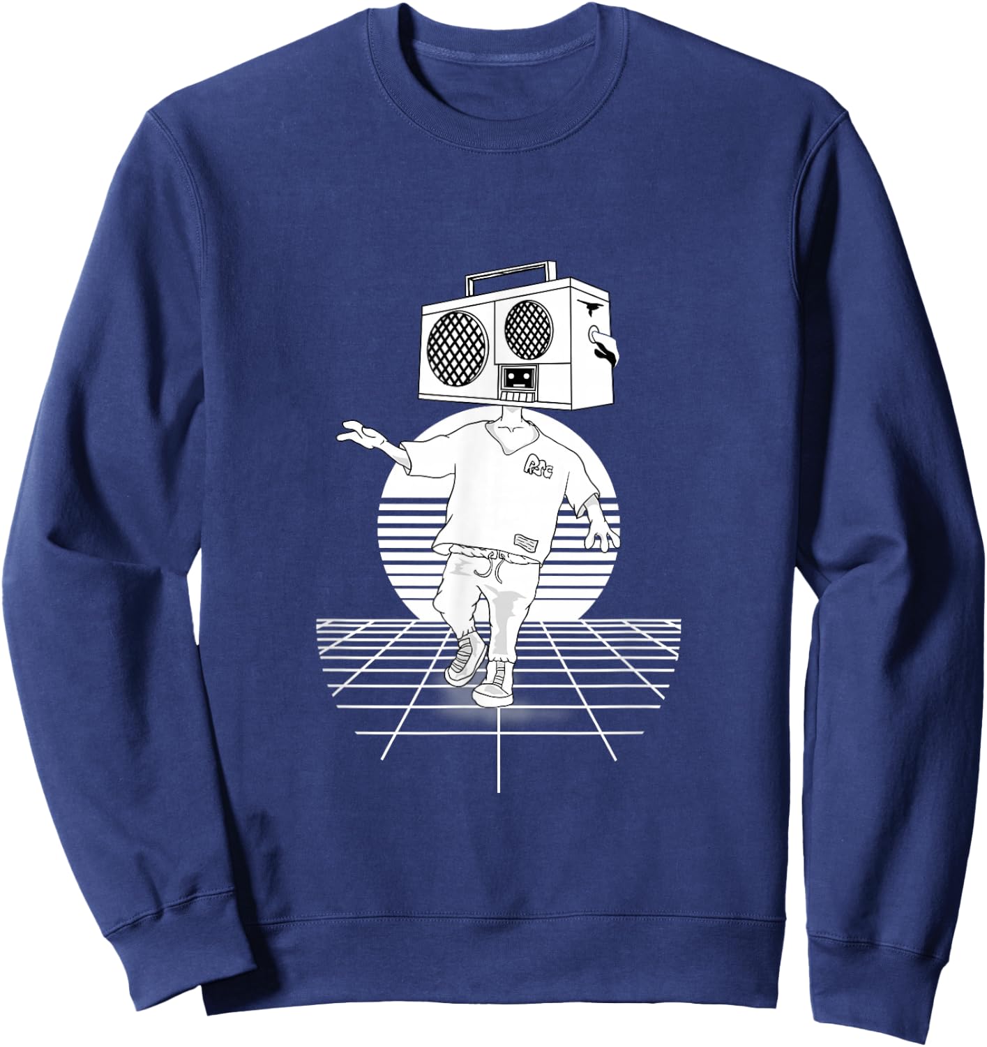 Vintage Radio Head Punk Retro inspired Sweatshirt - Sweatshirt | Navy