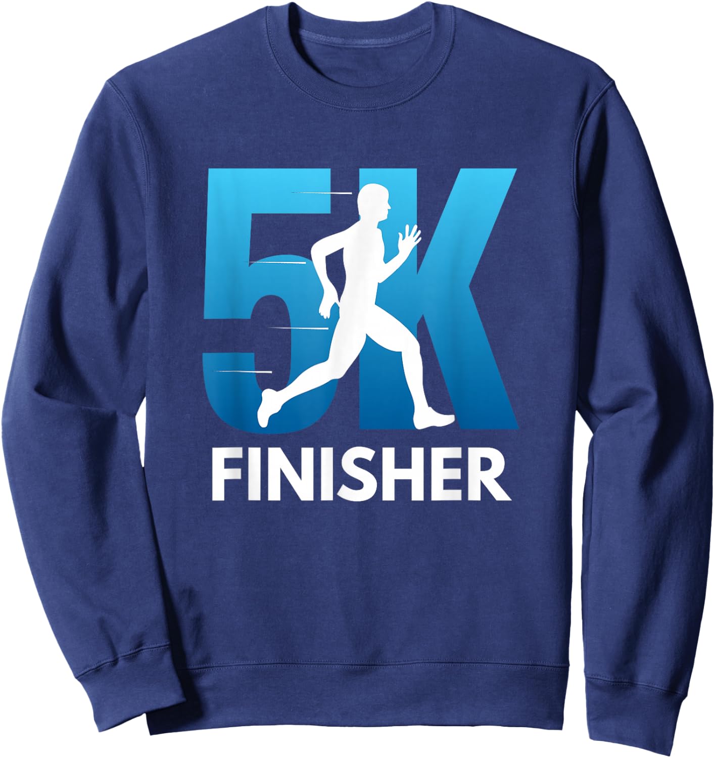 5K Finisher, With Silhouette Of 5K Runner Sweatshirt - Sweatshirt | Navy