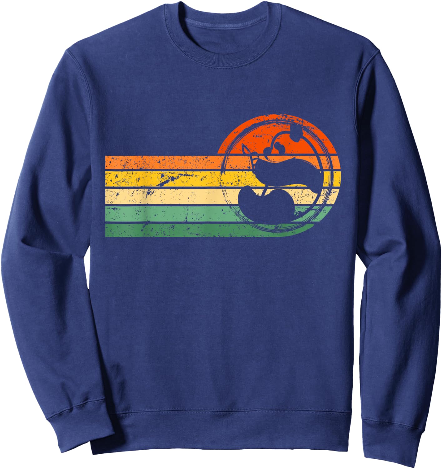 Panda Bear Silhouette Retro Vintage 60s 70s Gift Sweatshirt - Sweatshirt | Navy