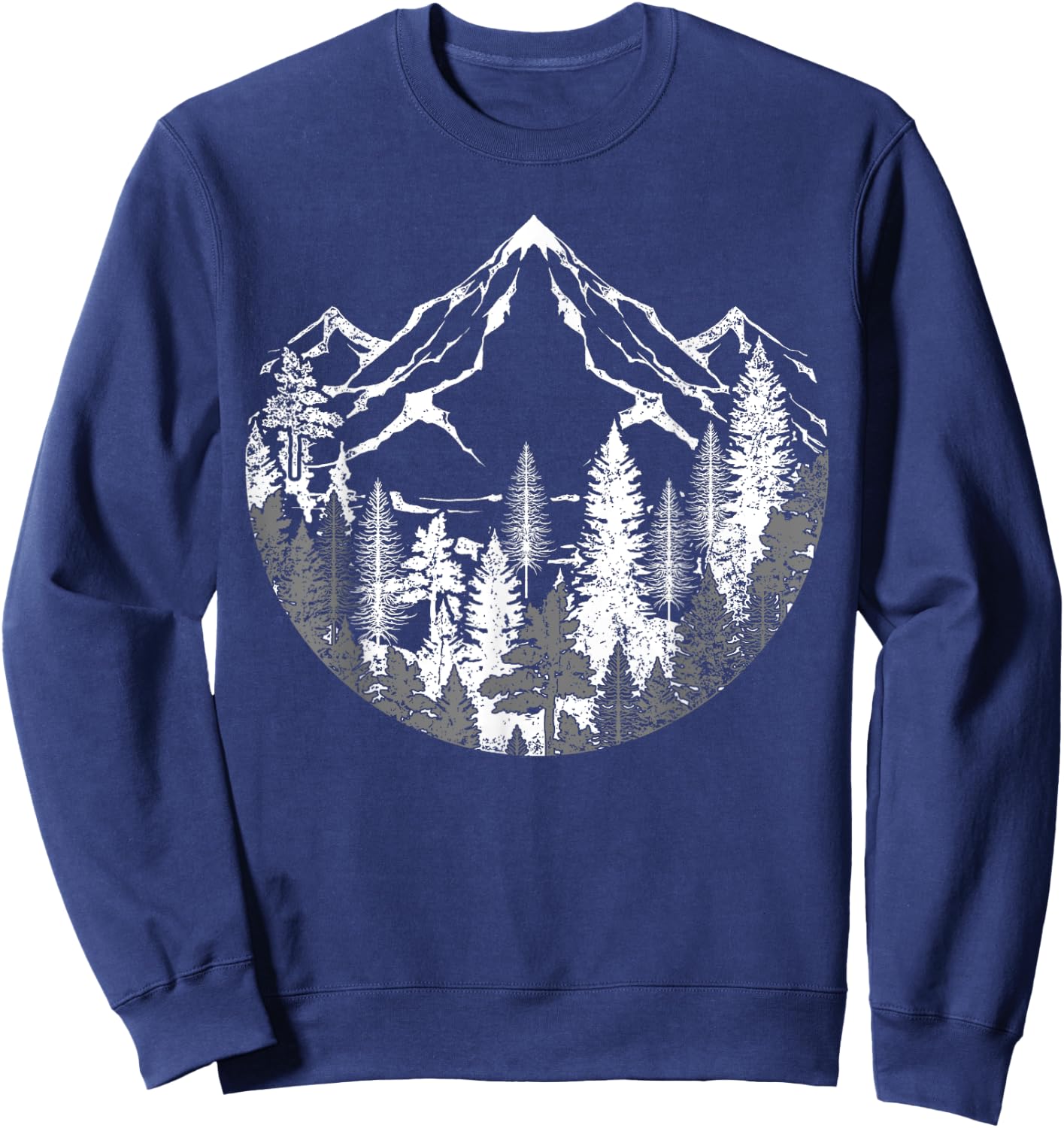 Wildlife Forest Hiking Mountains Outdoor Trees Nature Forest Sweatshirt - Sweatshirt | Navy