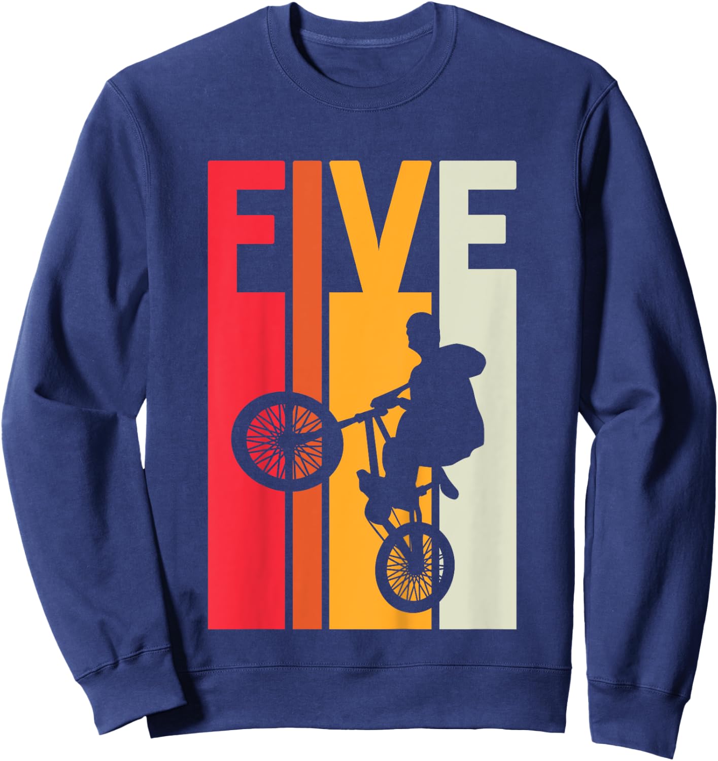 Kids 5 Year Old BMX Birthday Gift Party Boys Dirt Biking 5th Sweatshirt - Sweatshirt | Navy