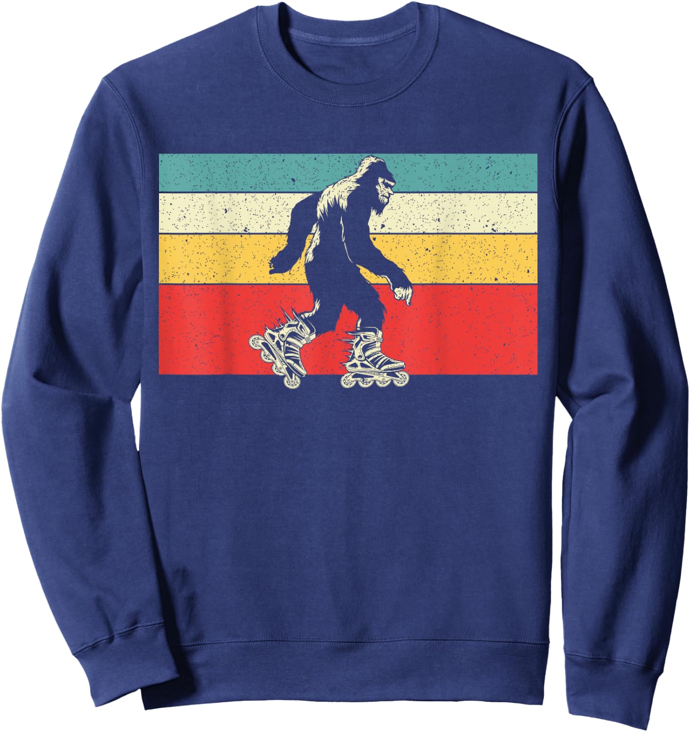 Bigfoot Roller Skater Skating Rollerblades Yeti Sasquatch Sweatshirt - Sweatshirt | Navy