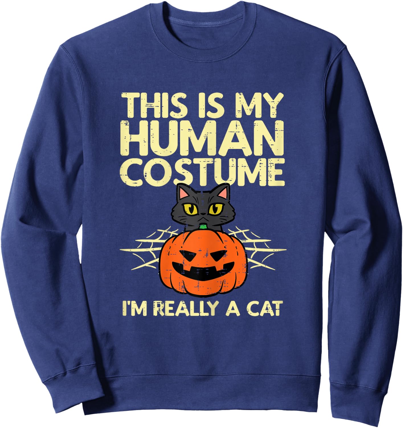 Halloween My Human Costume Im A Cat Costume Women Girls Kids Sweatshirt - Sweatshirt | Navy