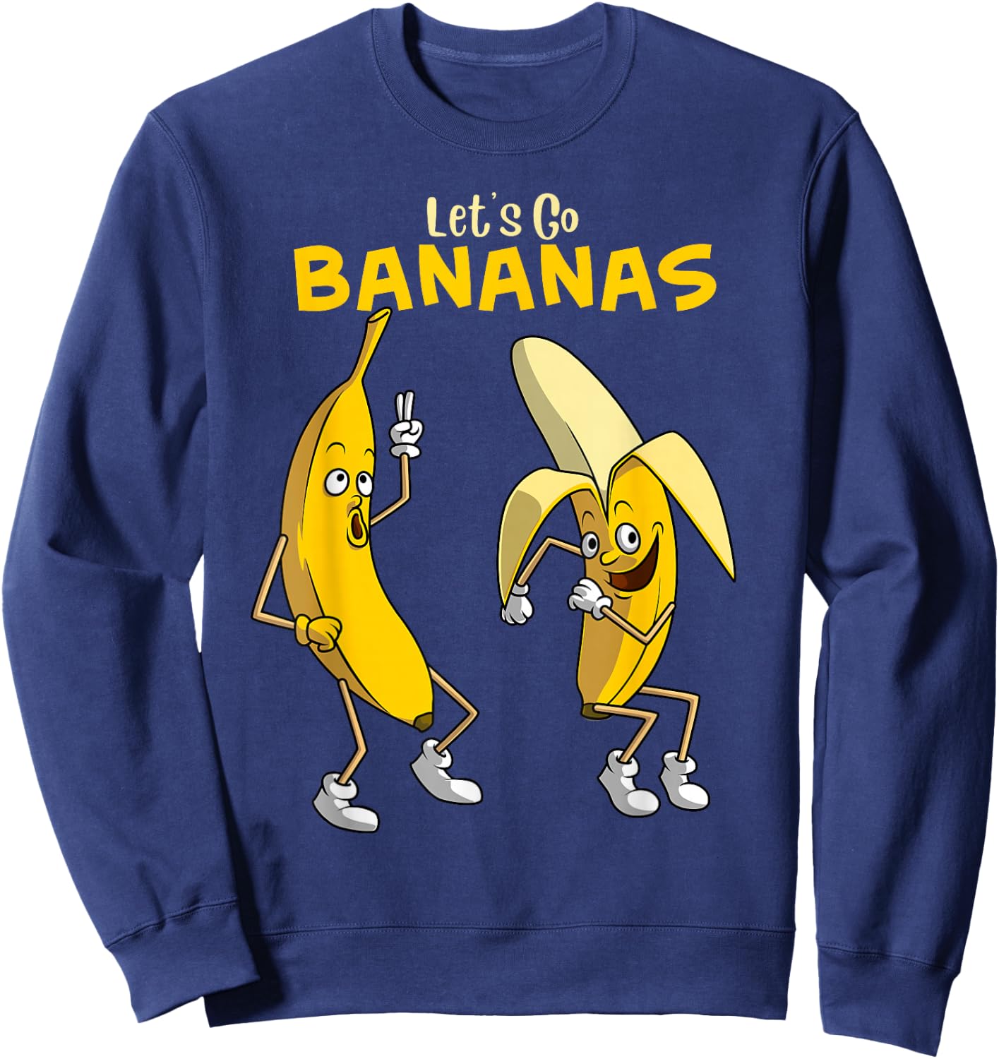 Funny Let's Go Bananas Gift Kids Boys Girls Cute Fruit Dance Small Sweatshirt - Sweatshirt | Navy