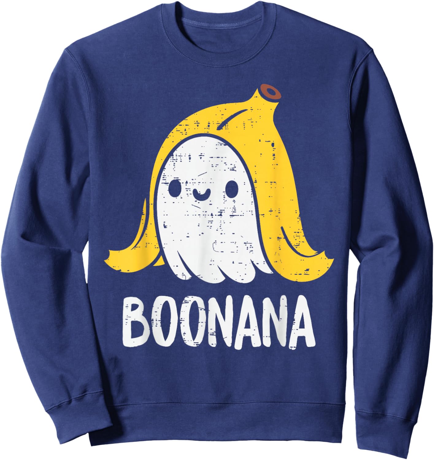 Cute Ghost Banana Halloween Costume Funny Kids Women Boonana Sweatshirt - Sweatshirt | Navy