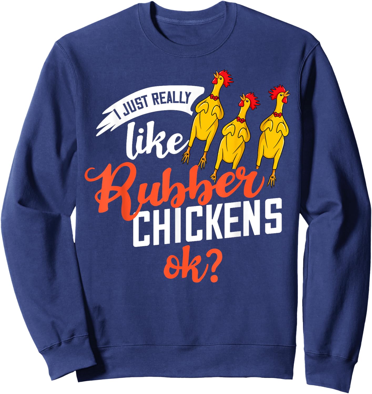Rubber Chicken Screaming Costume Sweatshirt - Sweatshirt | Navy
