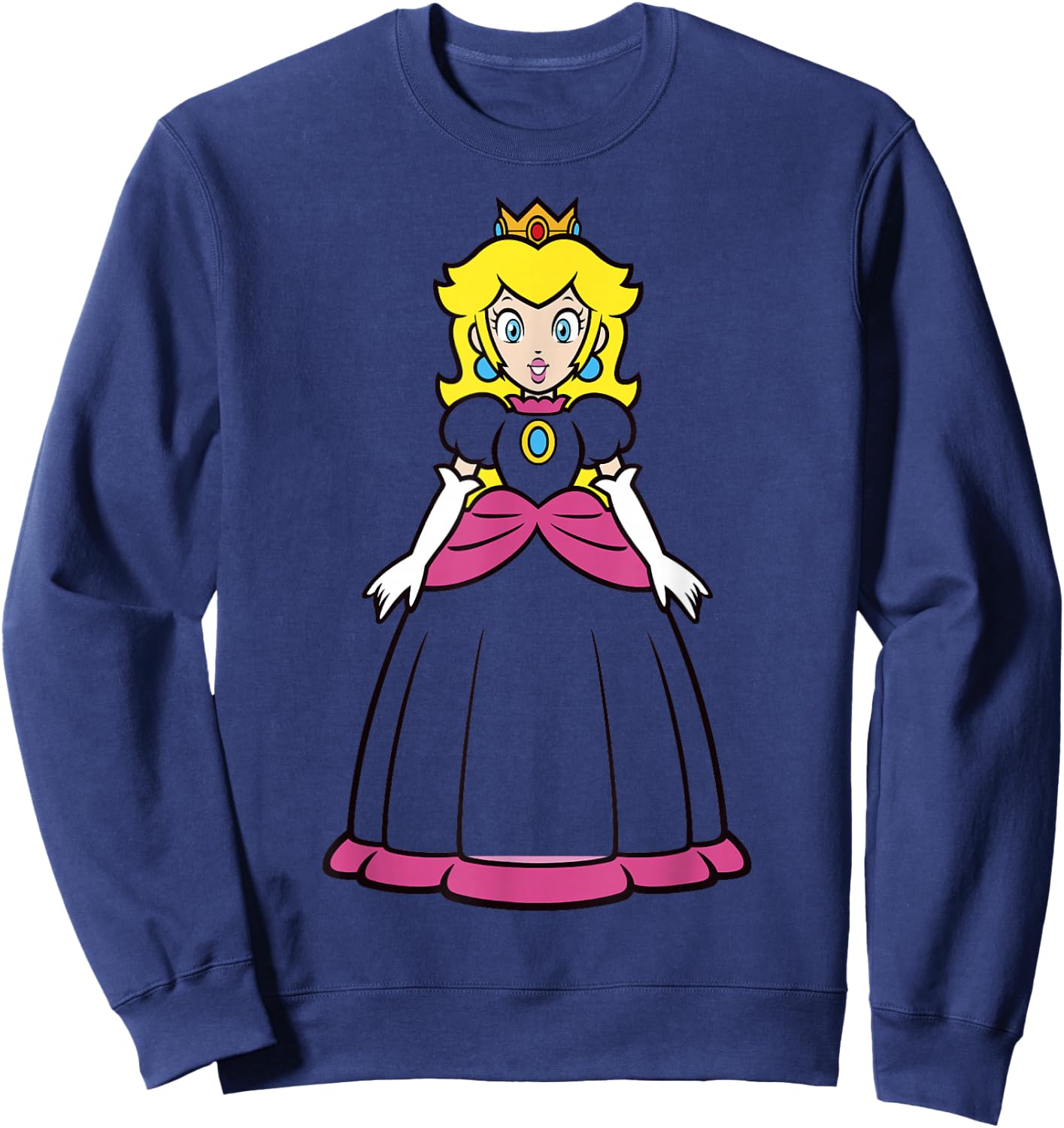 Super Mario Princess Peach Simple Portrait Sweatshirt - Sweatshirt | Navy