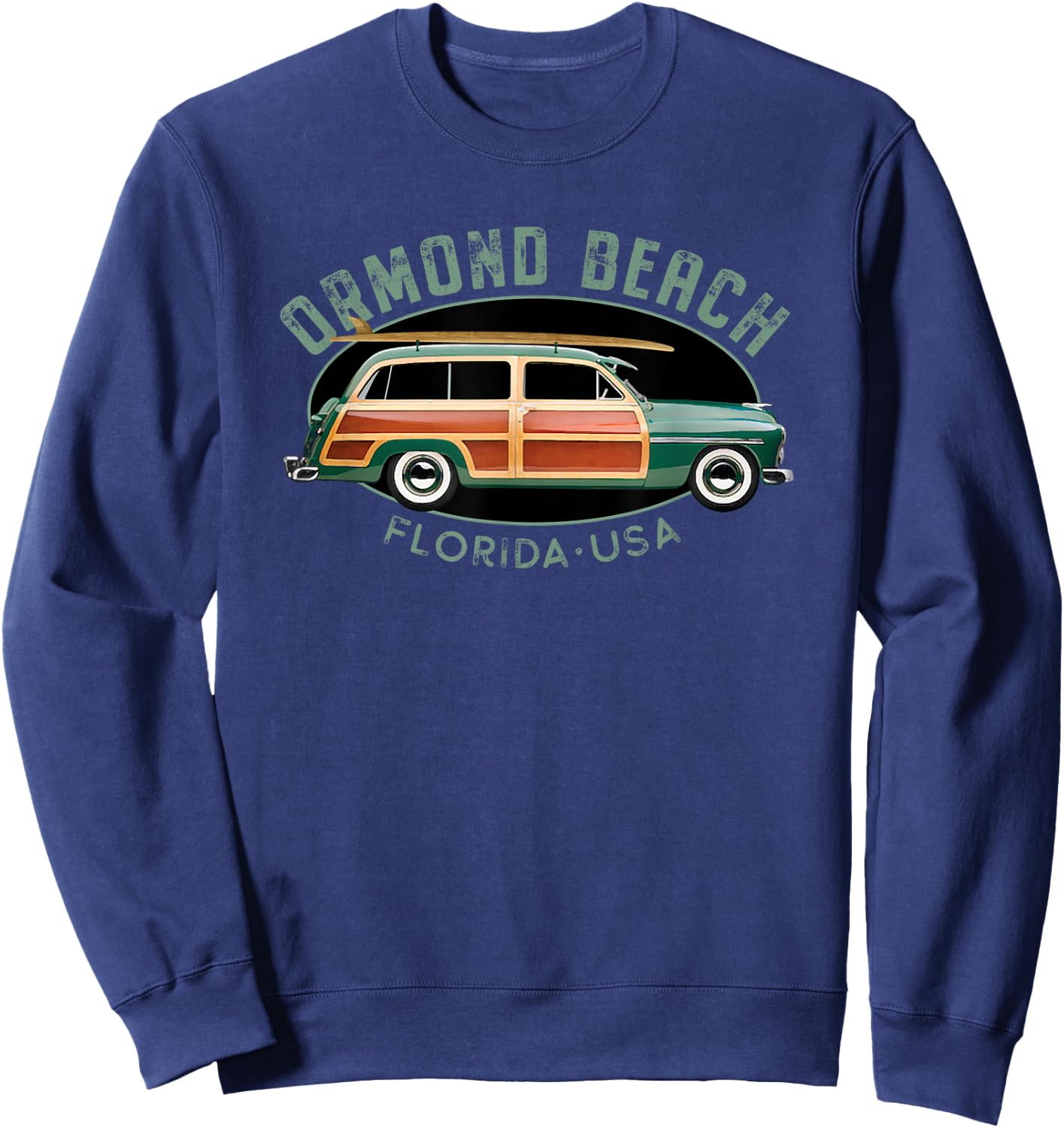 Ormond Beach Florida vintage surfing Sweatshirt - Sweatshirt | Navy