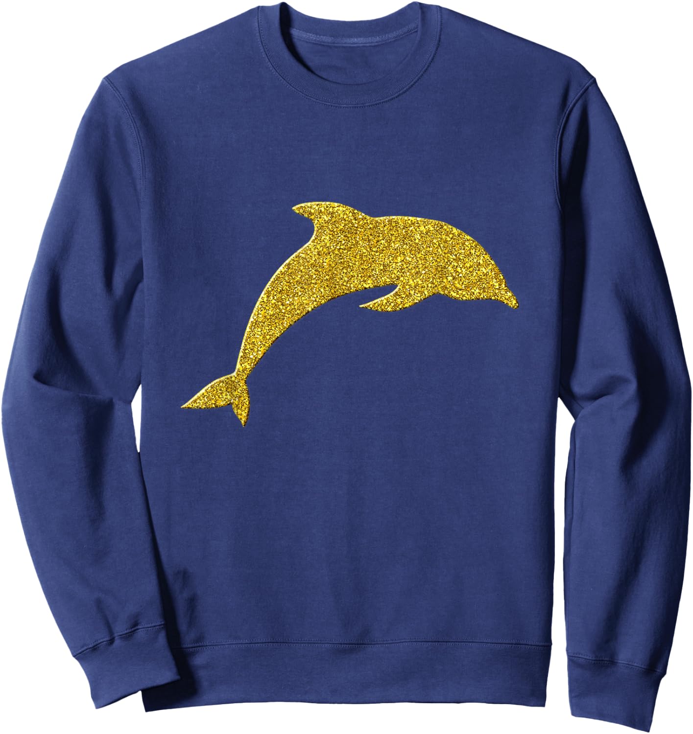 Dolphin Fish Vintage Golden Retro Symbol Sweatshirt - Sweatshirt | Navy