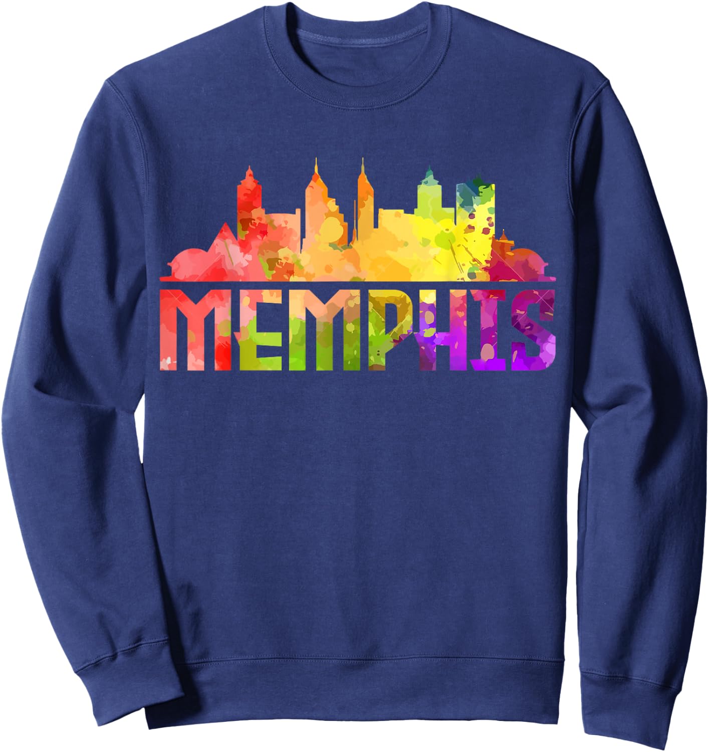 Memphis Skyline Tennessee Souvenir Gift Sweatshirt - Sweatshirt | Navy