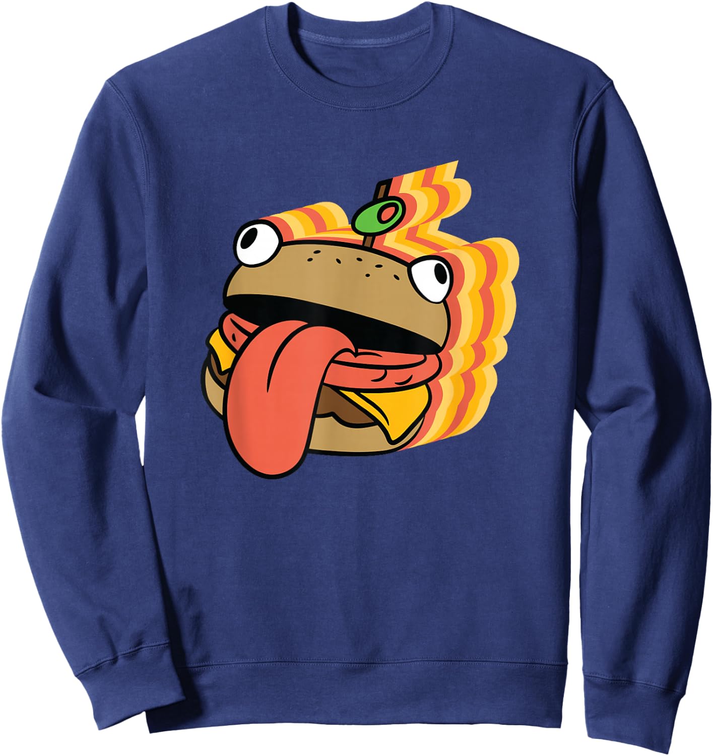 Fortnite Durr Burger Big Face Sweatshirt - Sweatshirt | Navy