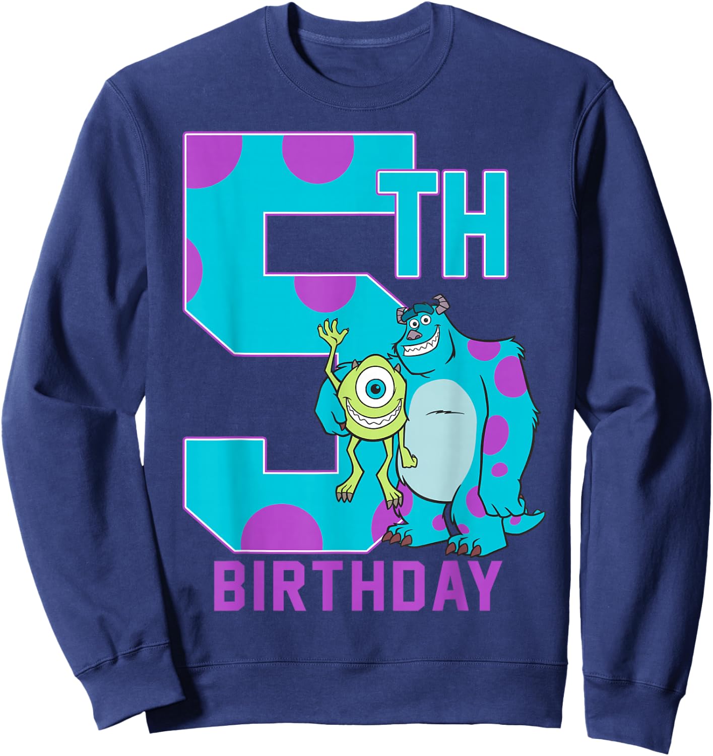 Disney Pixar Monsters Inc. Mike & Sully Happy 5th Birthday Sweatshirt - Sweatshirt | Navy
