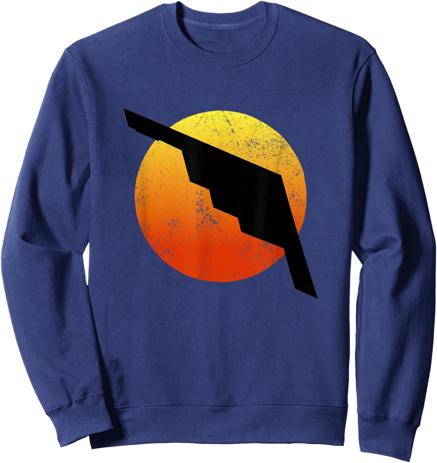 B-2 Bomber Silhouette Sunset Military Airplane Stealth B2 Sweatshirt - Sweatshirt | Navy