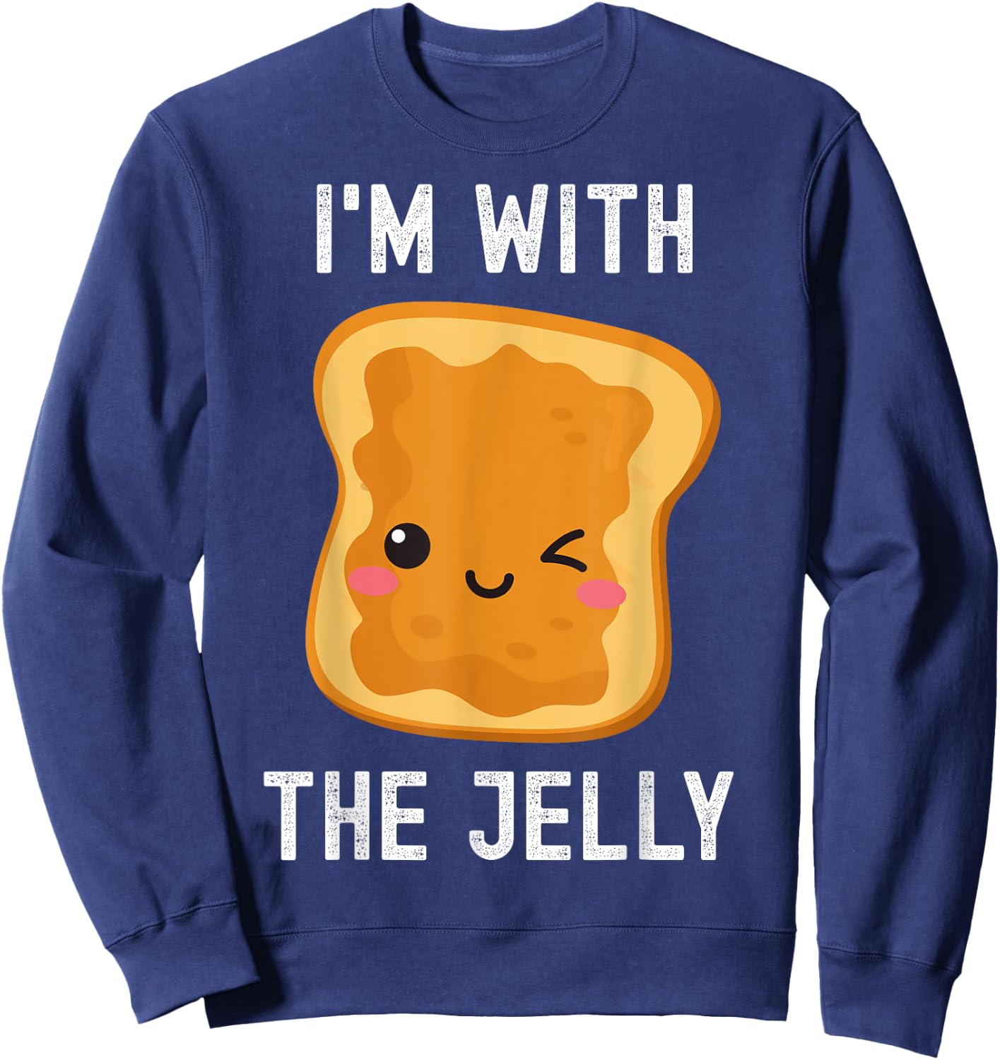 Funny Peanut Butter & Jelly Matching His & Hers Couples Sweatshirt - Sweatshirt | Navy