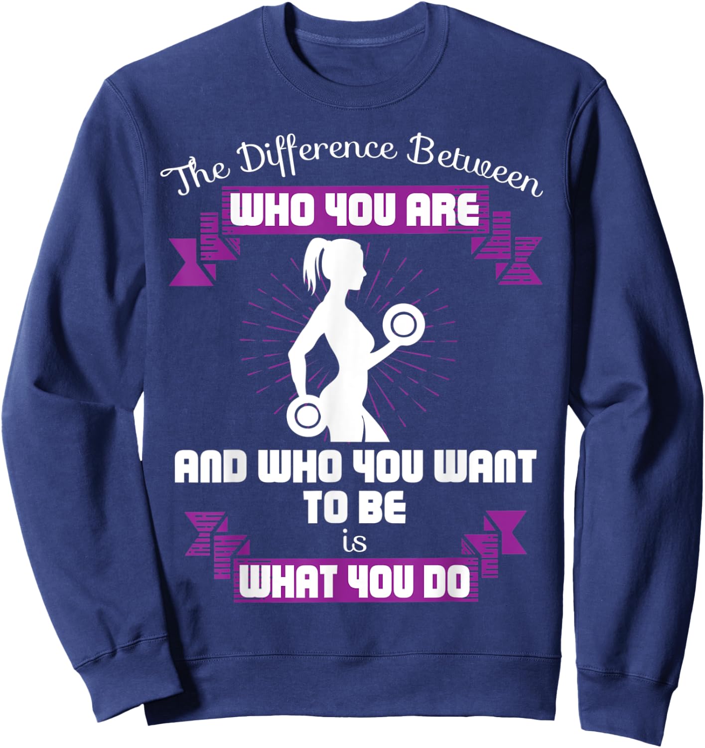 Women Workout Quote Gym Saying Cool Fitness Lover Gift Sweatshirt - Sweatshirt | Navy