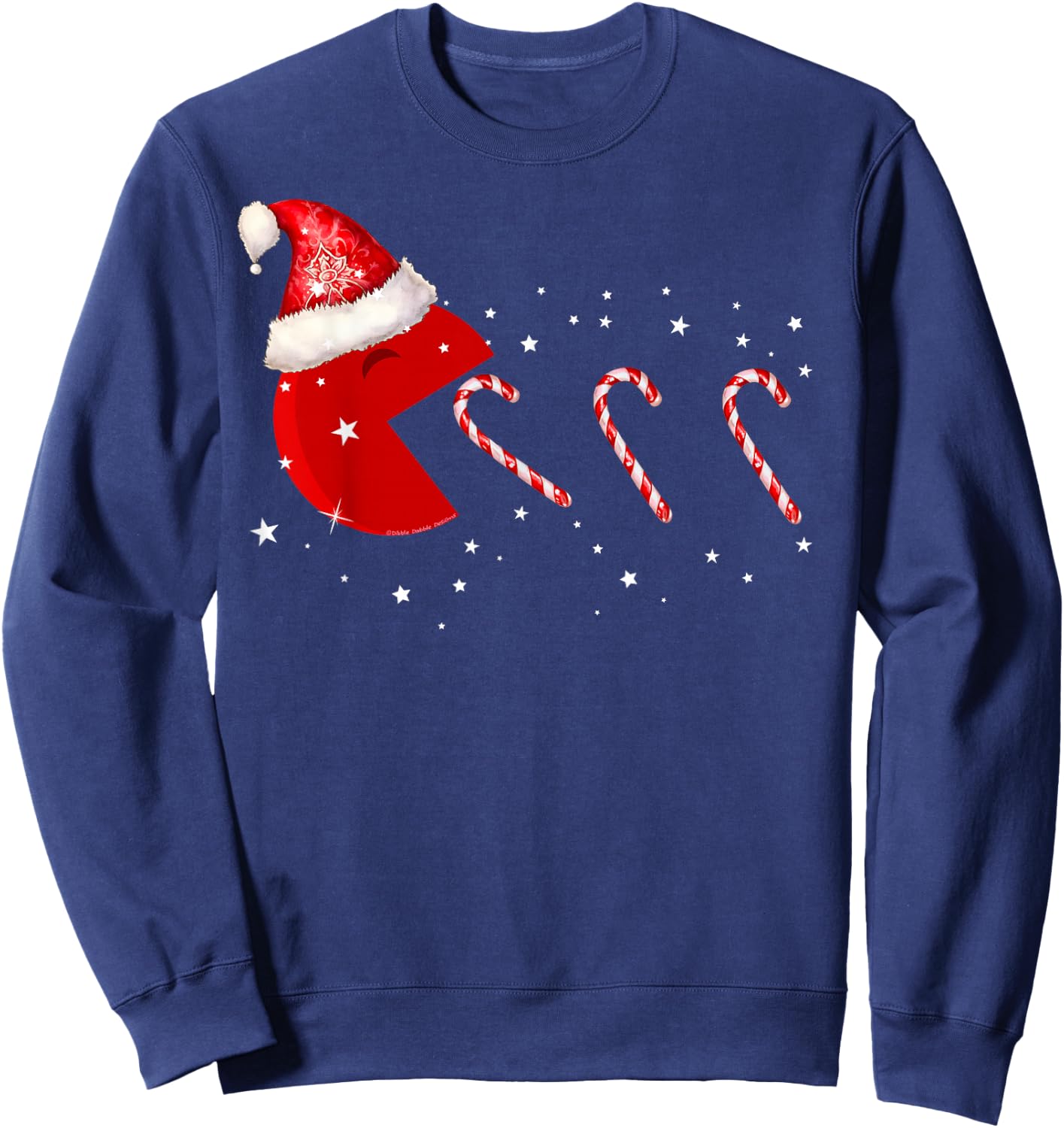 Funny Christmas Santa Hat Eating Candy Canes Christmas Sweatshirt - Sweatshirt | Navy