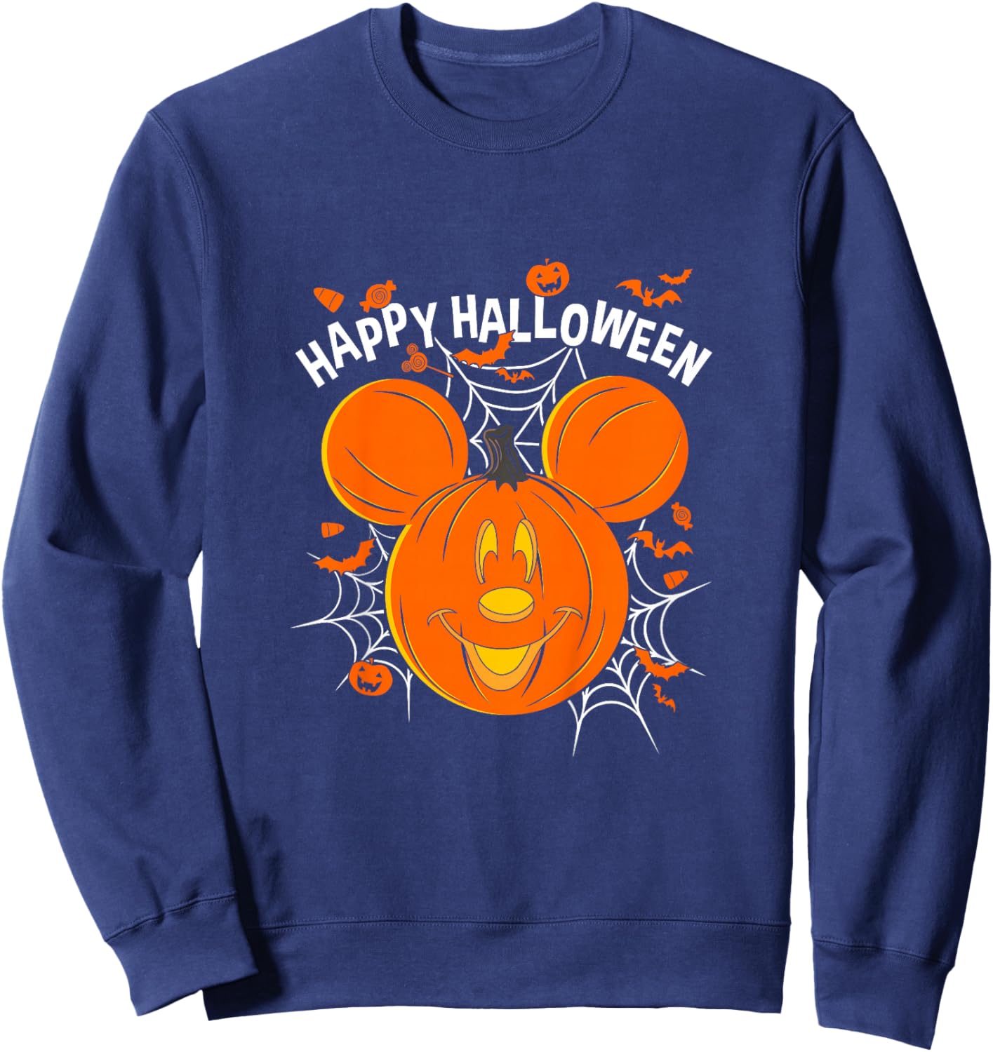 Kids Disney Mickey and Friends Halloween Mickey Pumpkin Youth Sweatshirt - Sweatshirt | Navy