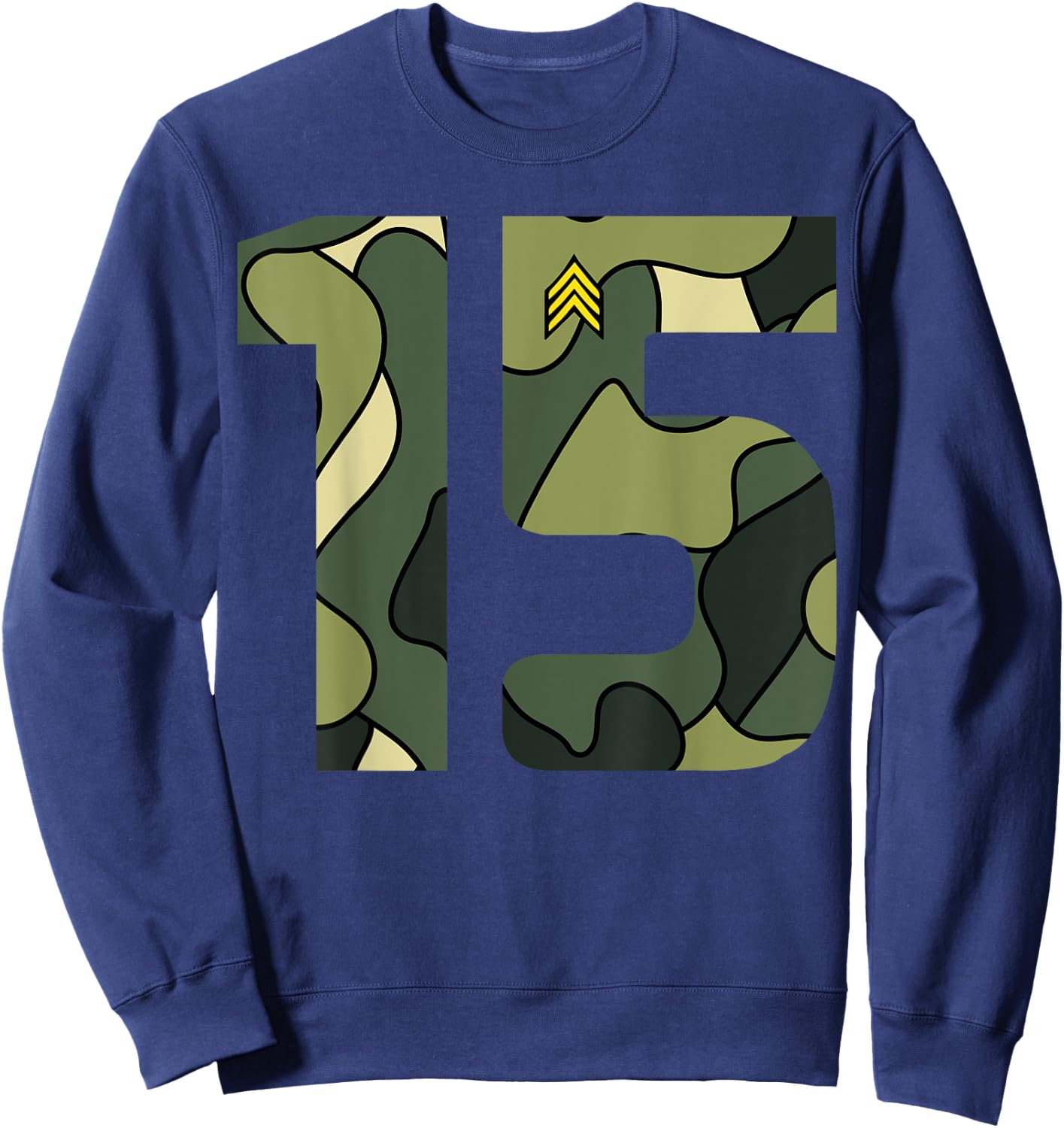 Cute Little Birthday 15 Year Old Youth Camouflage Gift Sweatshirt - Sweatshirt | Navy