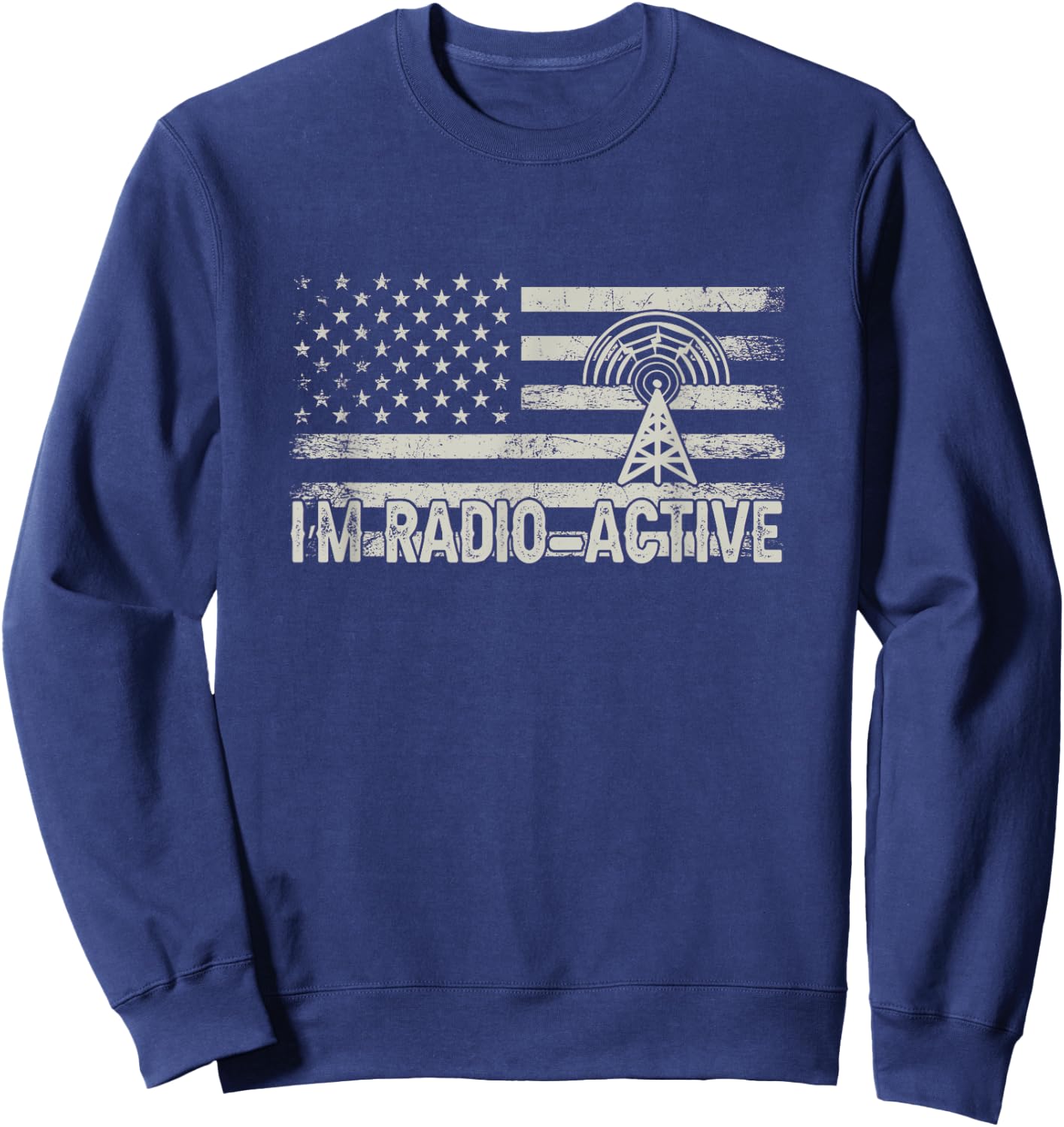 Ham Radio USA Flag - Amateur Radio and Ham Radio Operator Men Sweatshirt - Sweatshirt | Navy