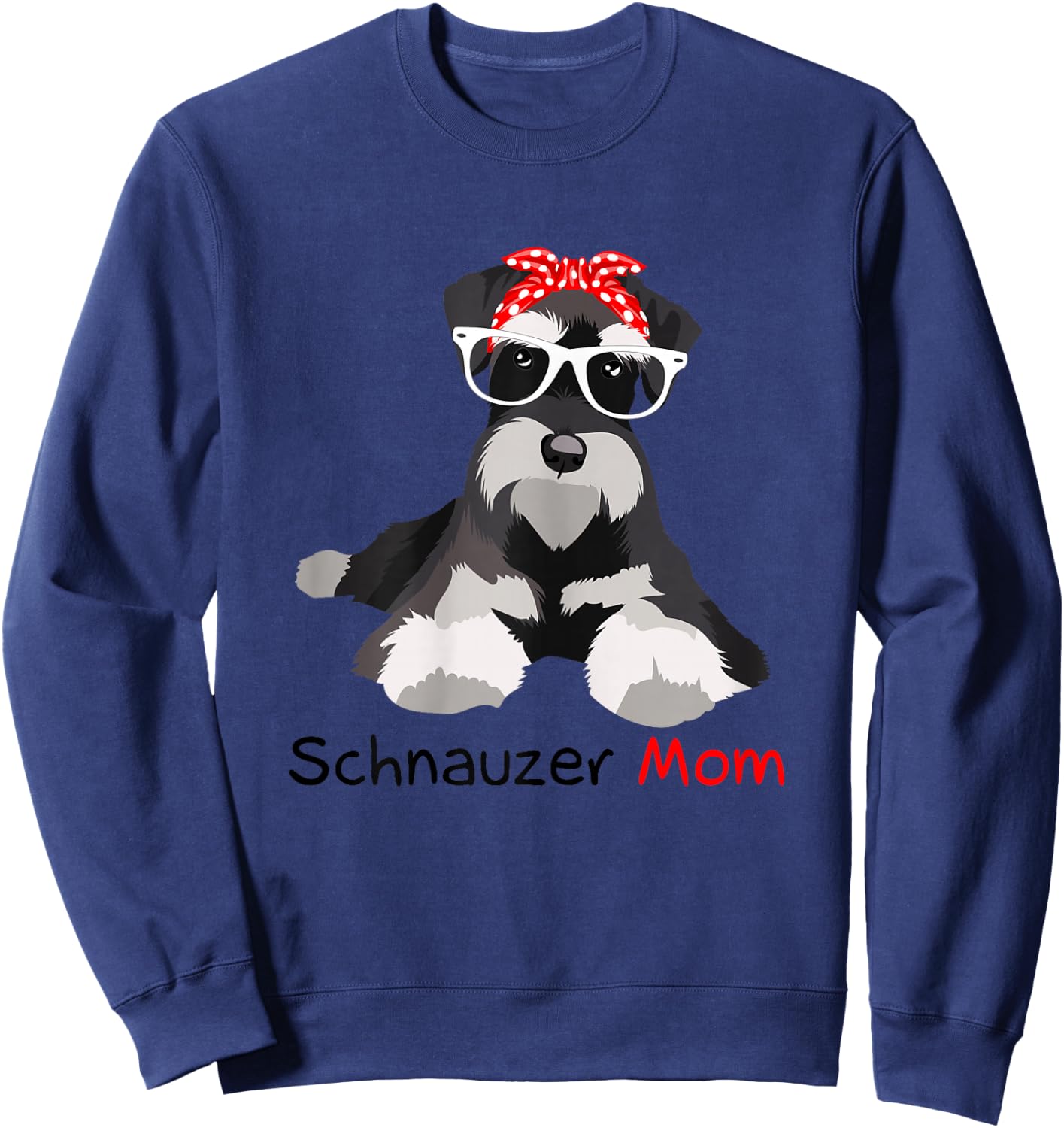 Schnauzer Mom Bandana Schnauzer Dog Sweatshirt - Sweatshirt | Navy