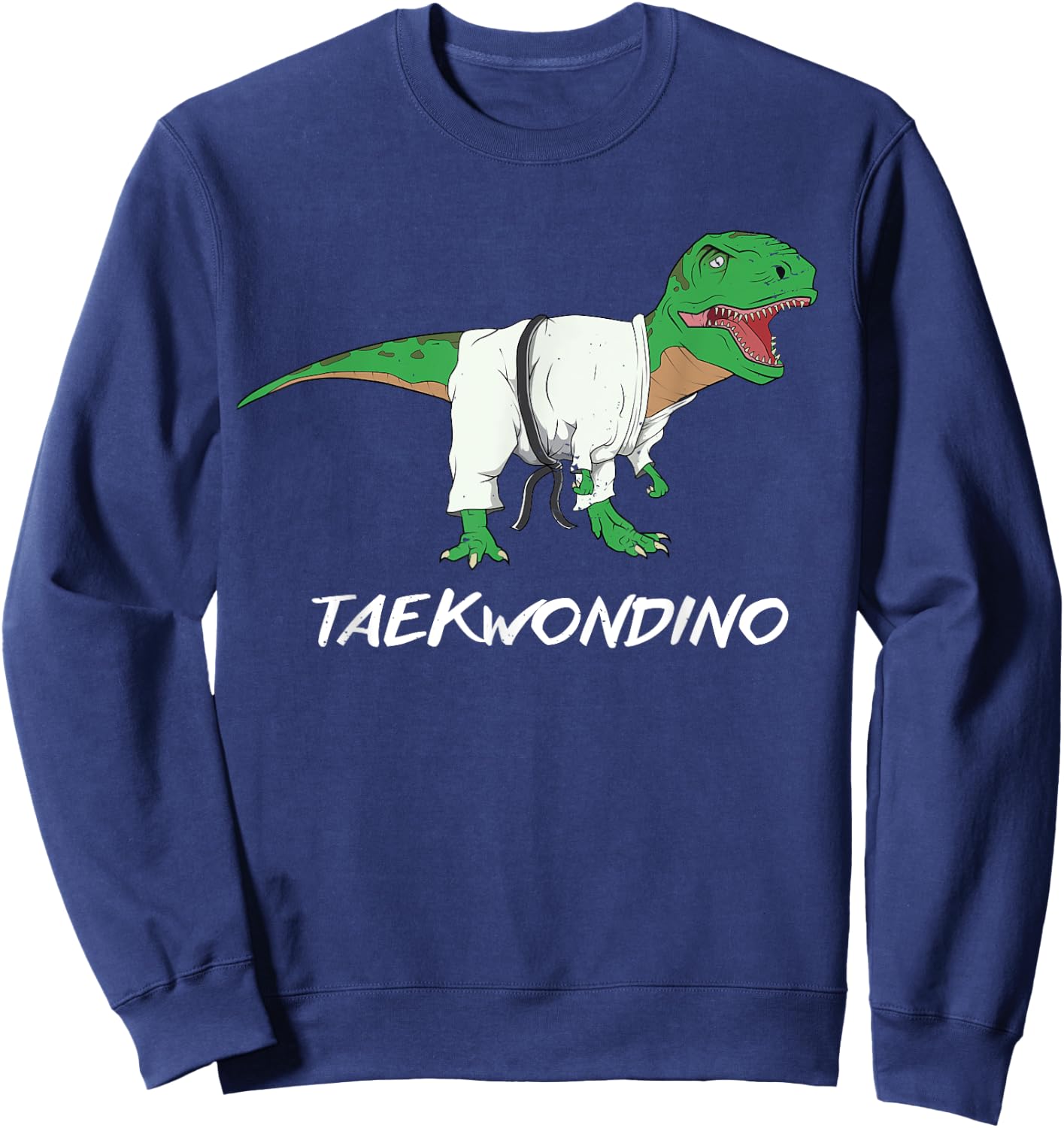Funny Taekwondo T Rex Dinosaur Cute Martial Arts Boys Gift Sweatshirt - Sweatshirt | Navy