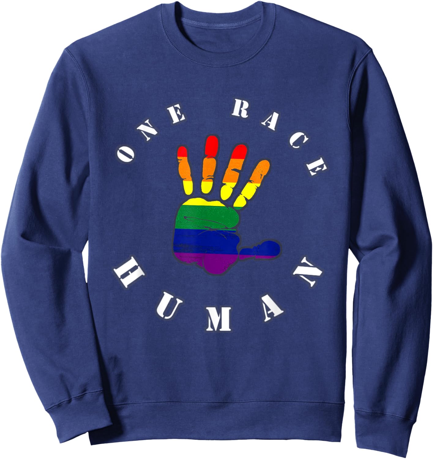 One Race, Human. | Against Racism Sweatshirt - Sweatshirt | Navy