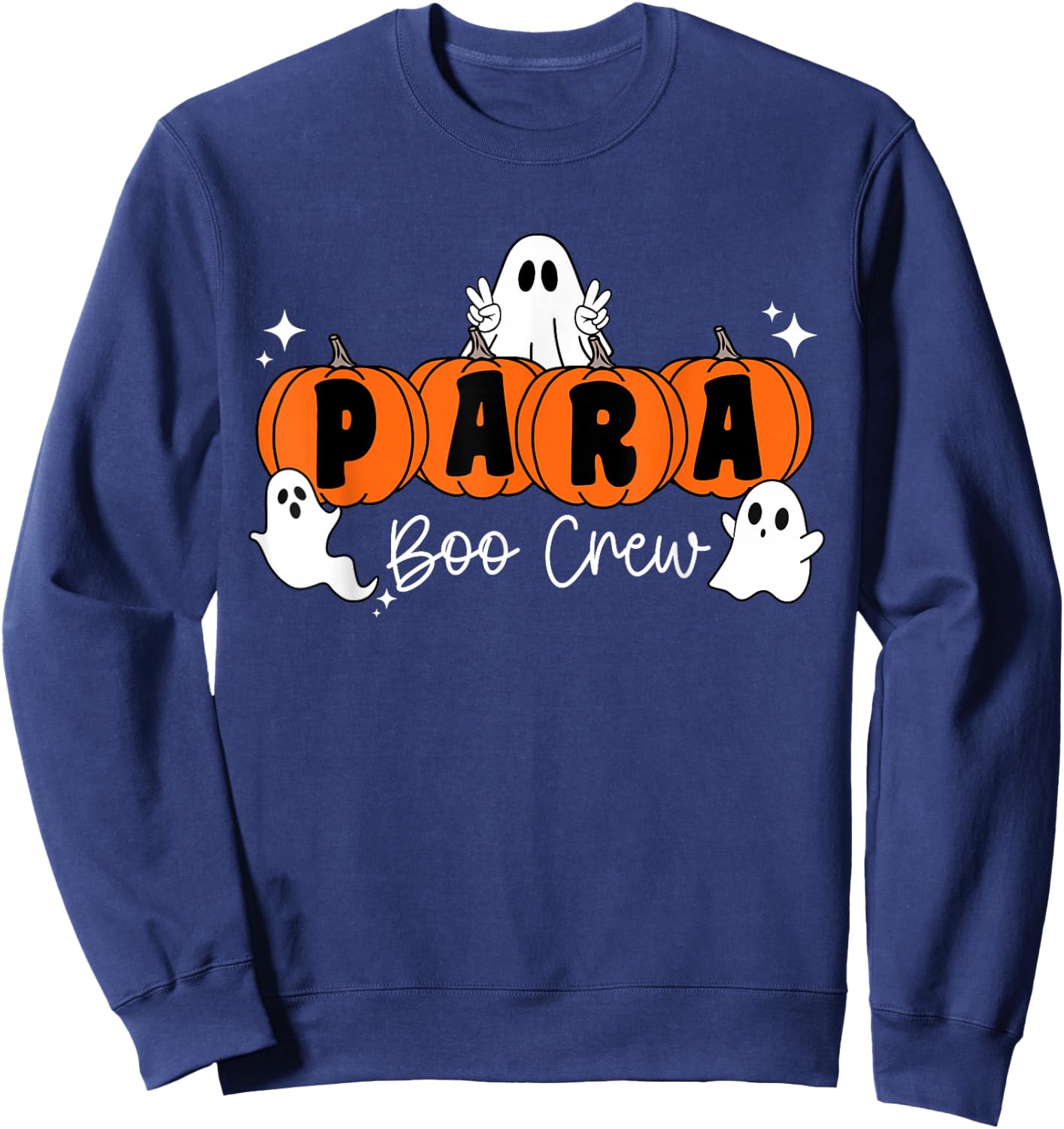 Team Paraprofessional Boo Crew Ghost Parapro Halloween Sweatshirt - Sweatshirt | Navy