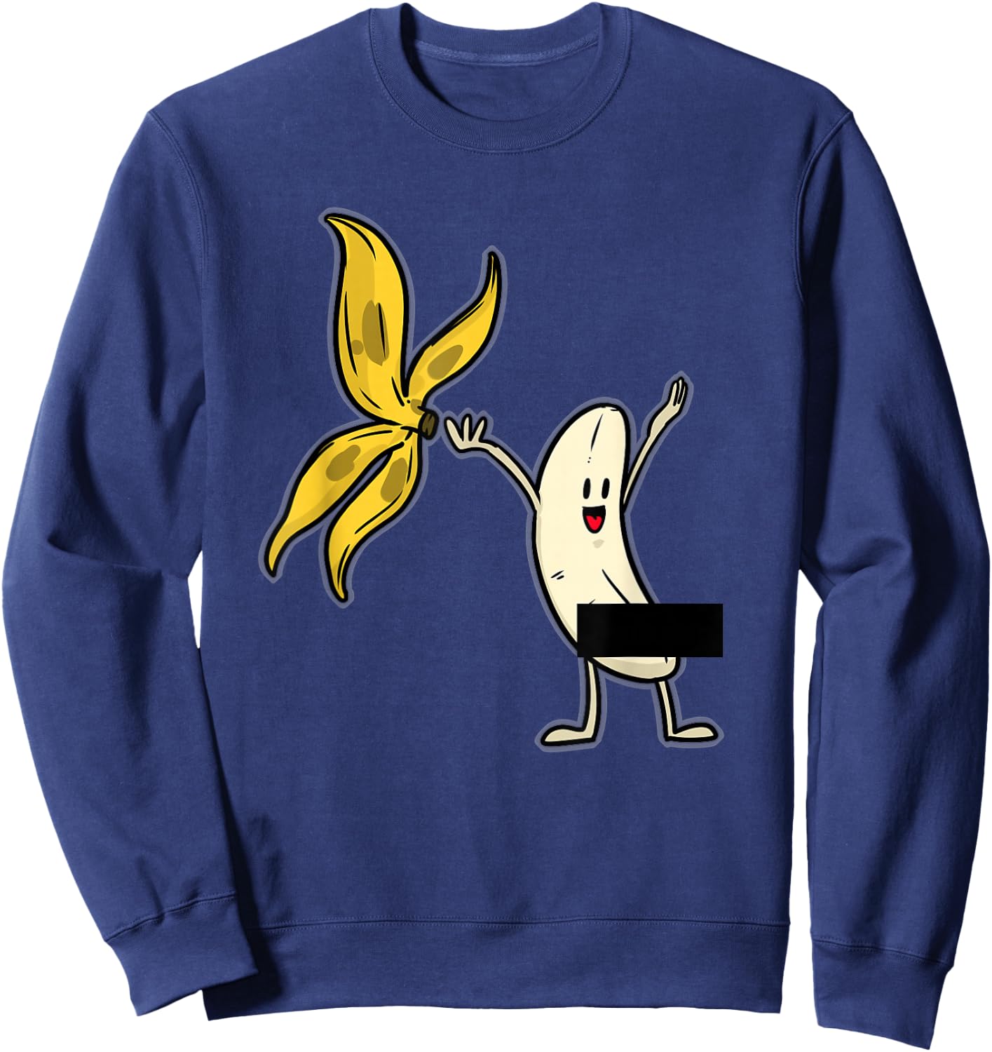 Banana Shirt Banana Striptease Censored Naked Fruit Adult Sweatshirt - Sweatshirt | Navy