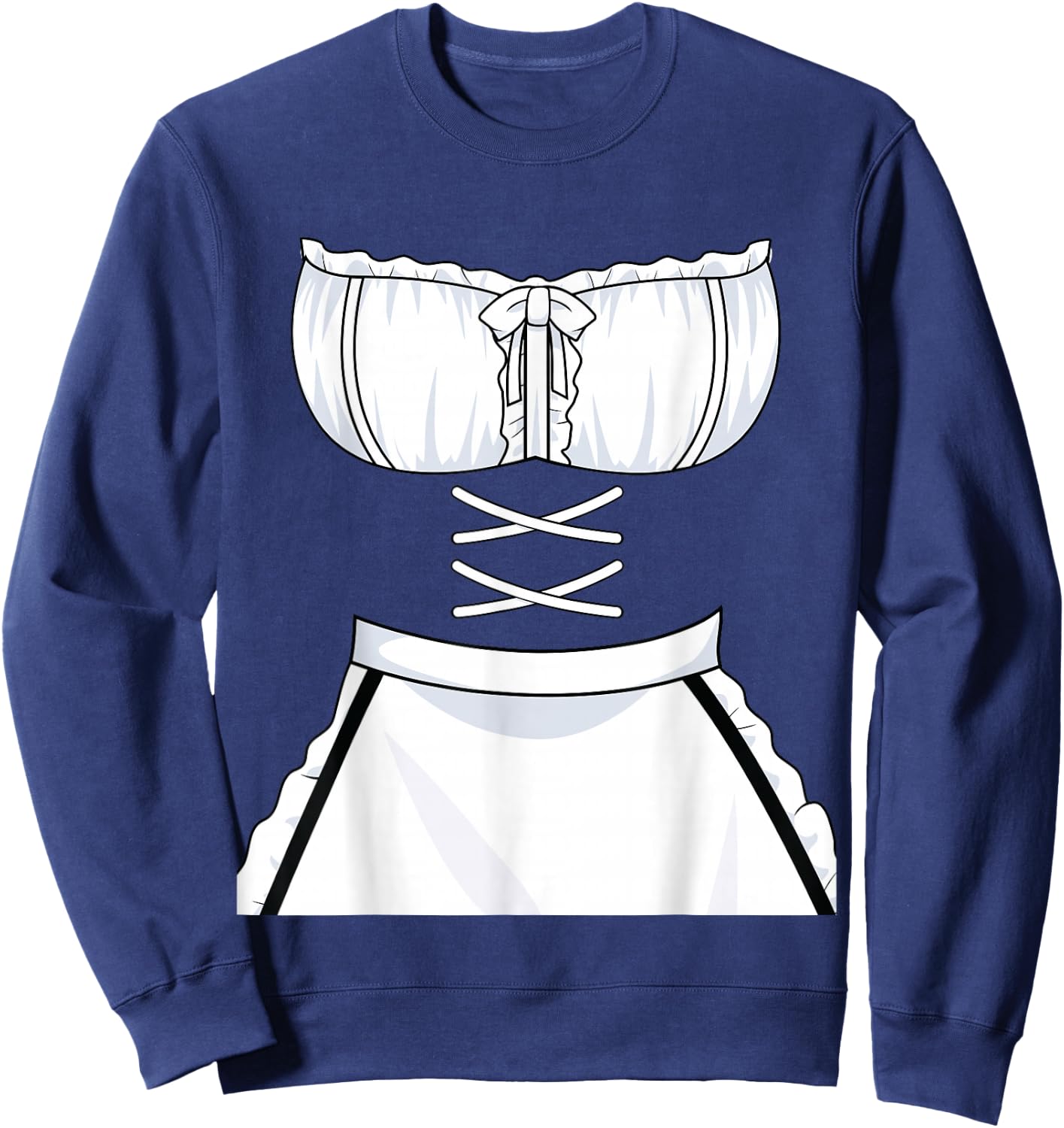 Japanese Anime French Apron - Maid Dress Cosplay Costume Sweatshirt - Sweatshirt | Navy