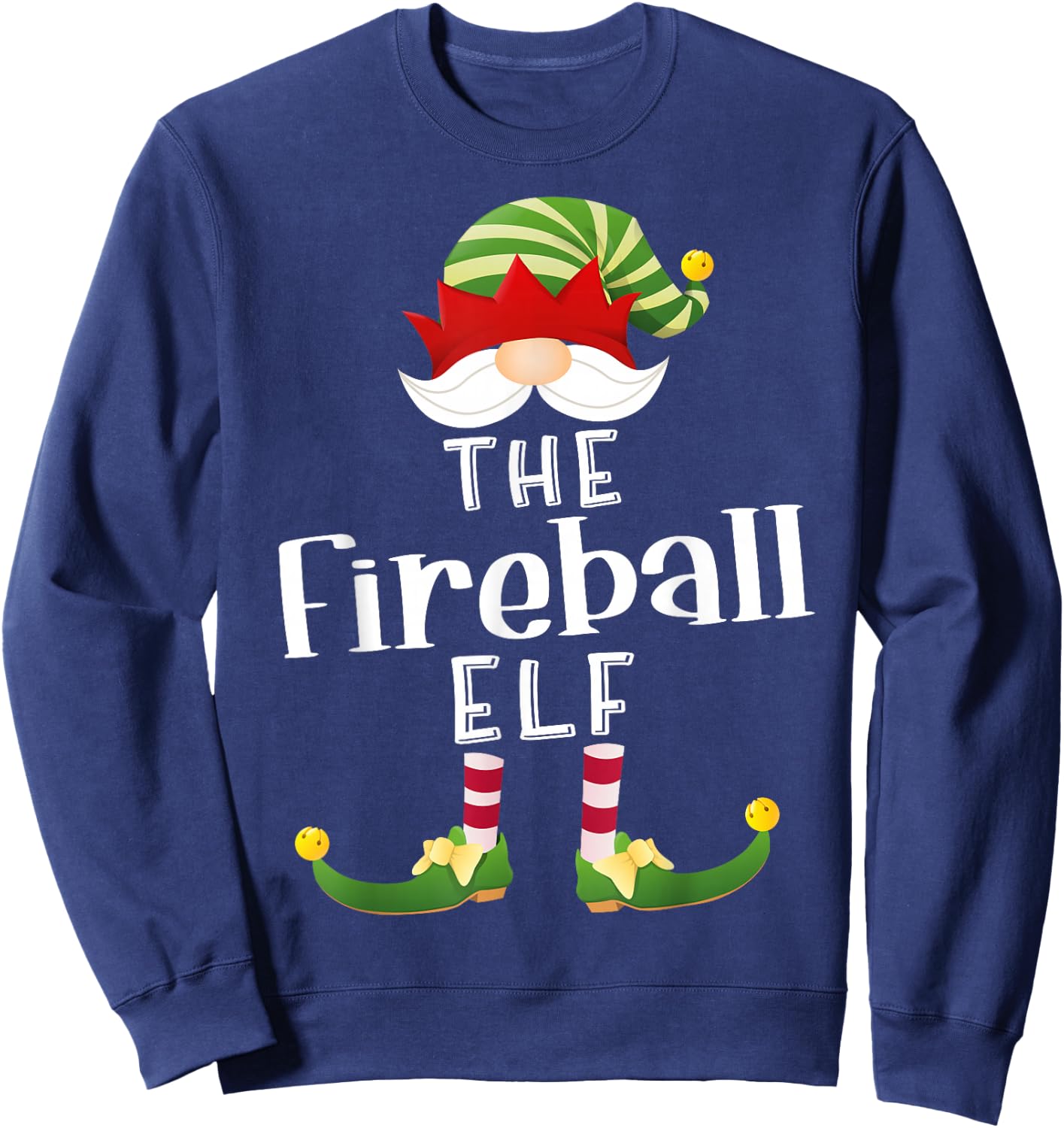Fireball Elf Group Christmas Funny Pajama Party Sweatshirt - Sweatshirt | Navy