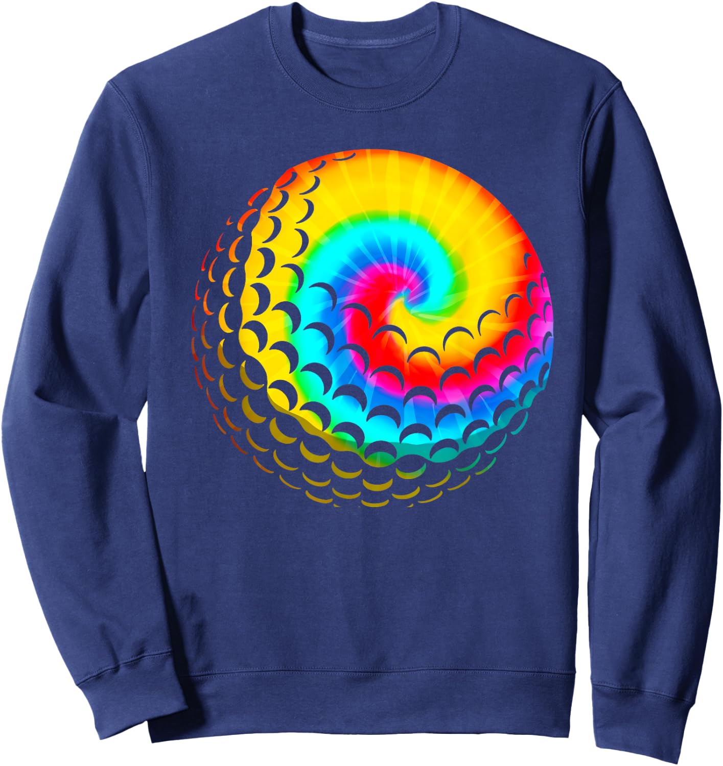 Cute Tie Dye Golf Gift Men Women Funny Rainbow Colored Ball Sweatshirt - Sweatshirt | Navy