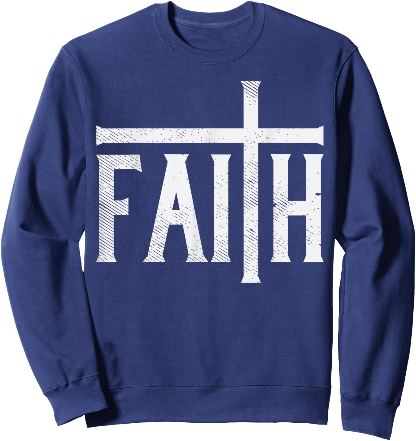 Faith Cross God Jesus Christ Prayer Religious Christian Gift Sweatshirt - Sweatshirt | Navy