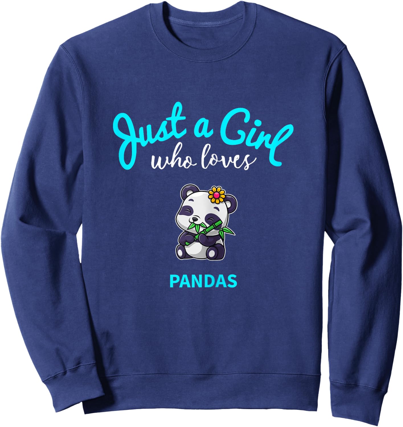 Panda Shirt for Girls | Kids Panda Sweatshirt - Sweatshirt | Navy