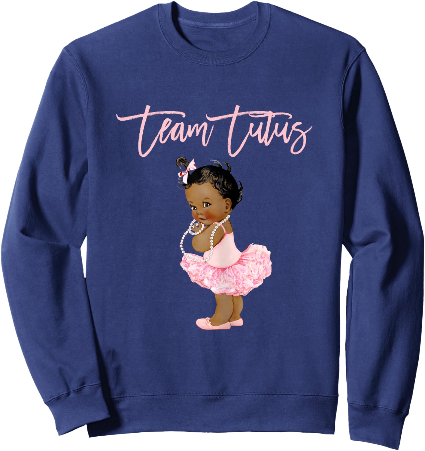 Team Tutus It's A Girl Gender Reveal Baby Shower Touchdown Sweatshirt - Sweatshirt | Navy