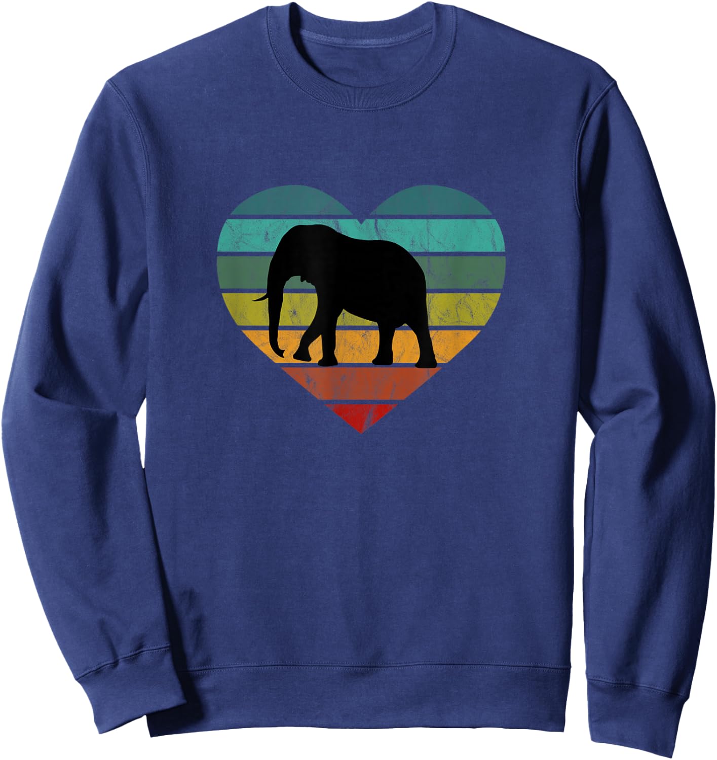 Save Serengeti Safari Kenya Africa Heart I Love Elephants Sweatshirt - Sweatshirt | Navy