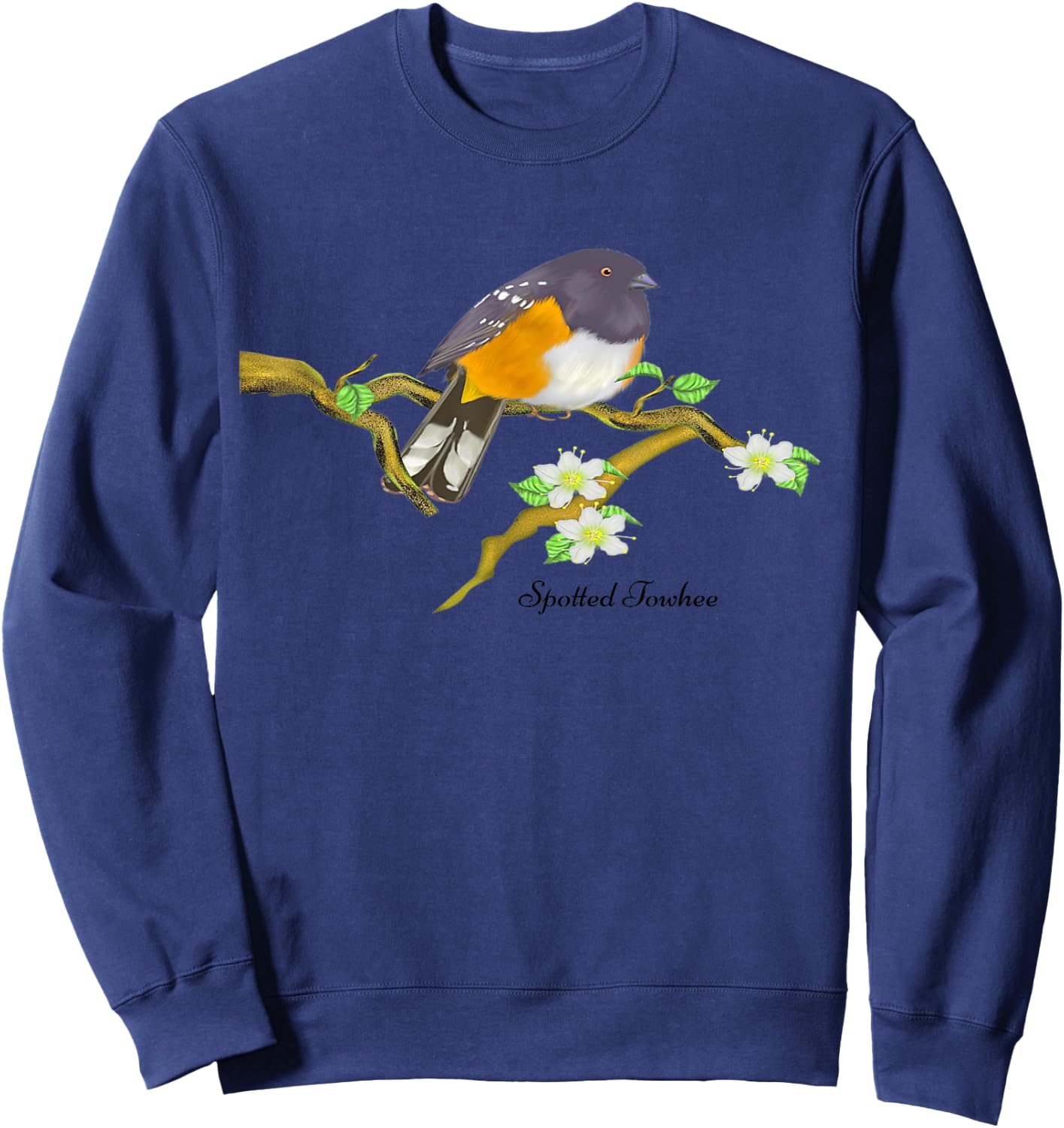 Spotted Towhee Beautiful Bird Sweatshirt - Sweatshirt | Navy