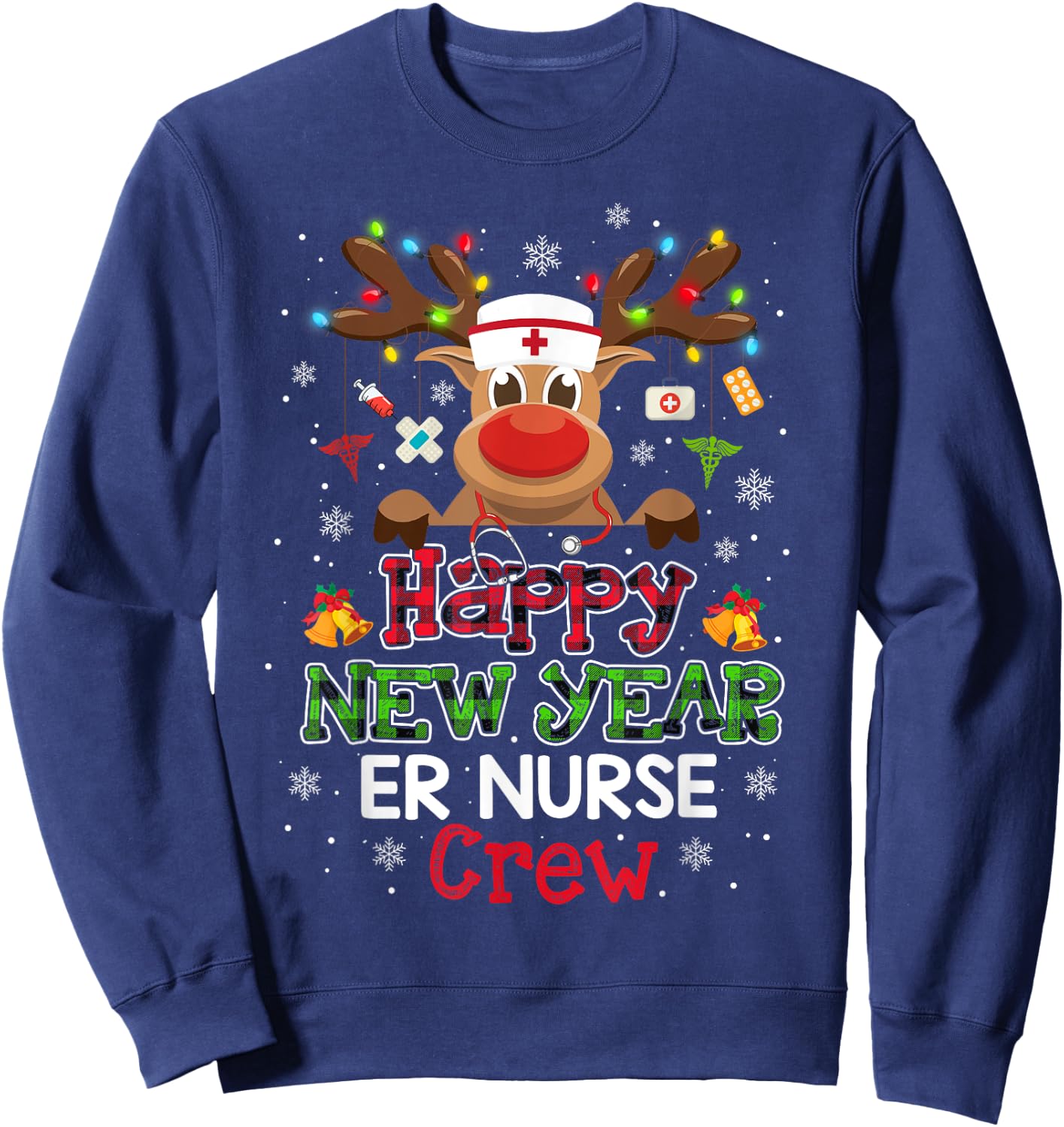 Happy New Year ER Nurse Crew Christmas Lovely Gifts Sweatshirt - Sweatshirt | Navy